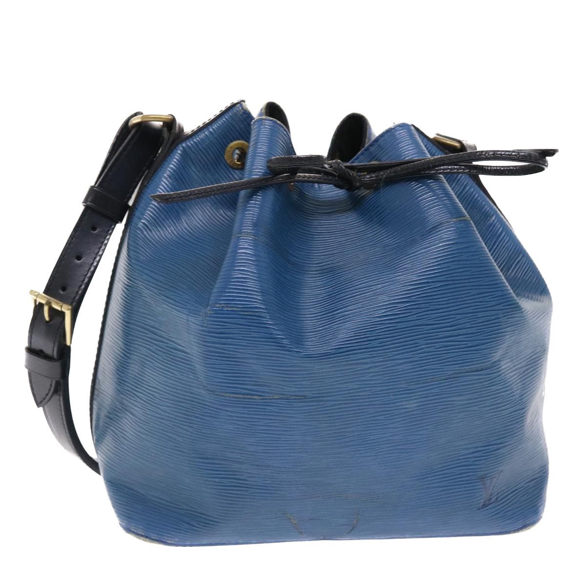 LOUIS VUITTON Epi Petit Noe Shoulder Bag Bicolor Black Blue M44152