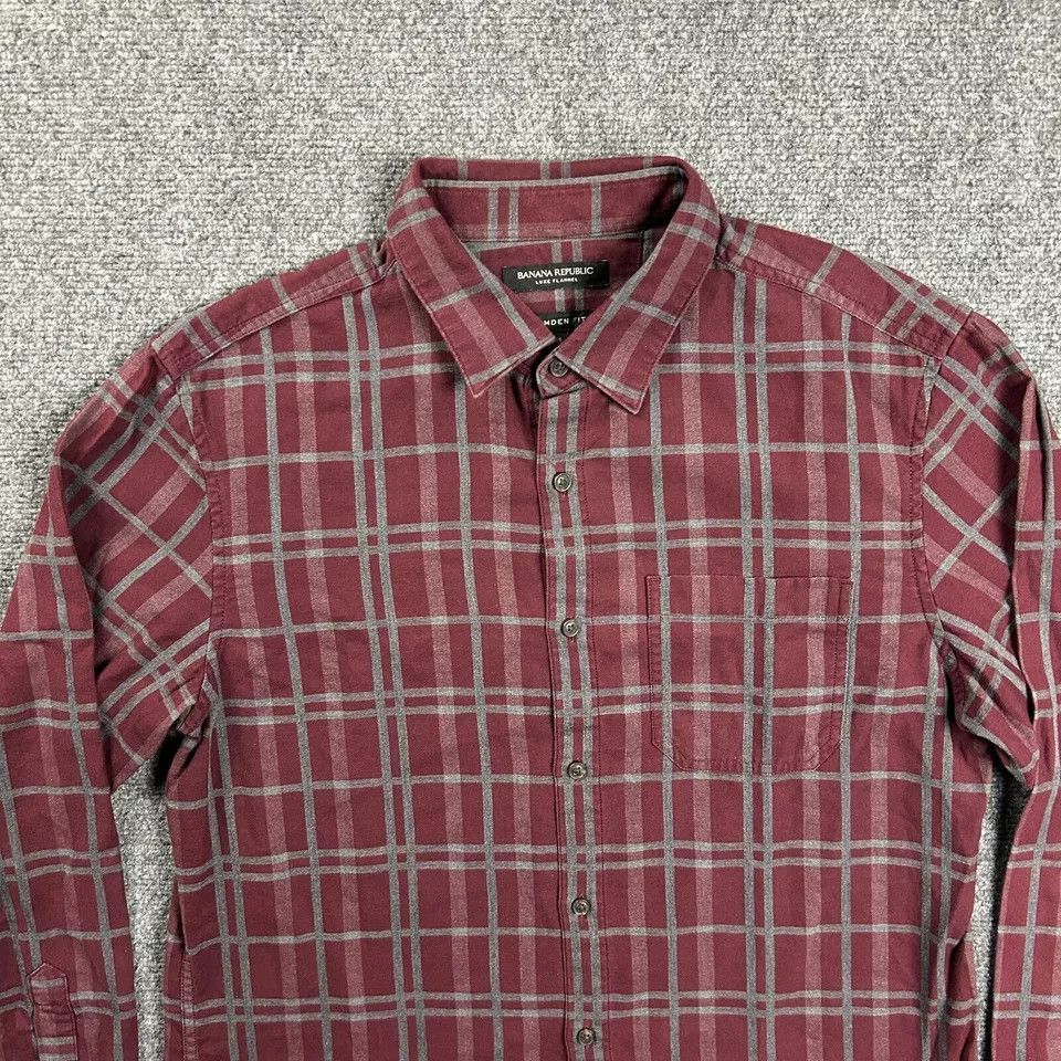 Banana Republic Banana Republic Shirt Mens Medium Luxe Flannel Camden Fit Size US M / EU 48-50 / 2 - 2 Thumbnail