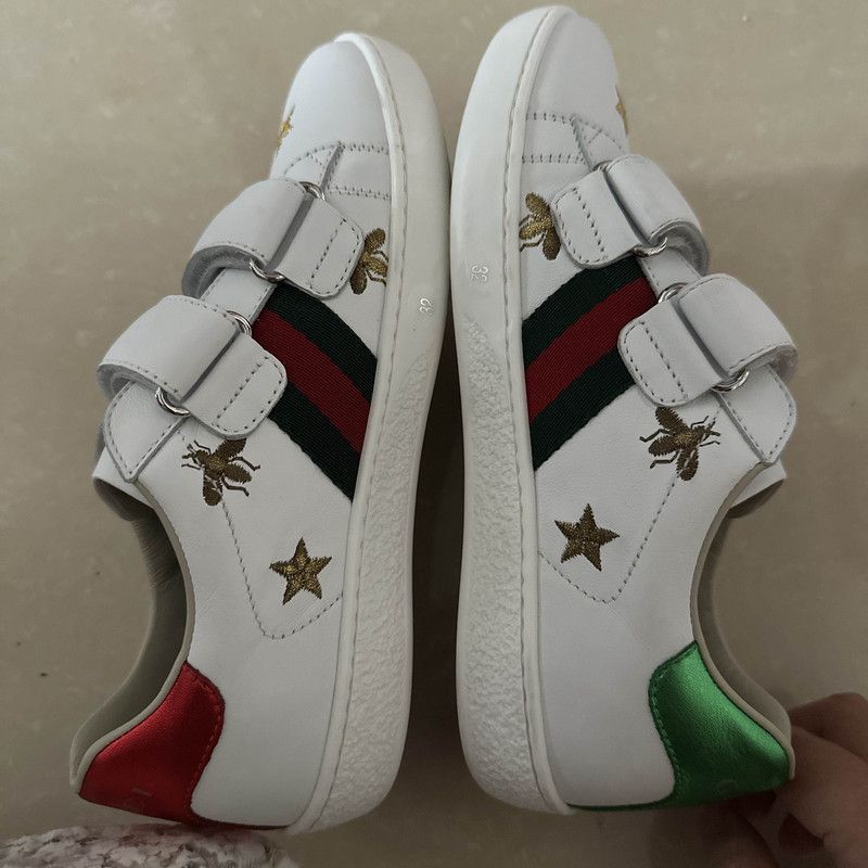 Gucci Gucci Kids' White Ace Sneakers with Embroidery - Size US 5 / EU 37 - 8 Thumbnail