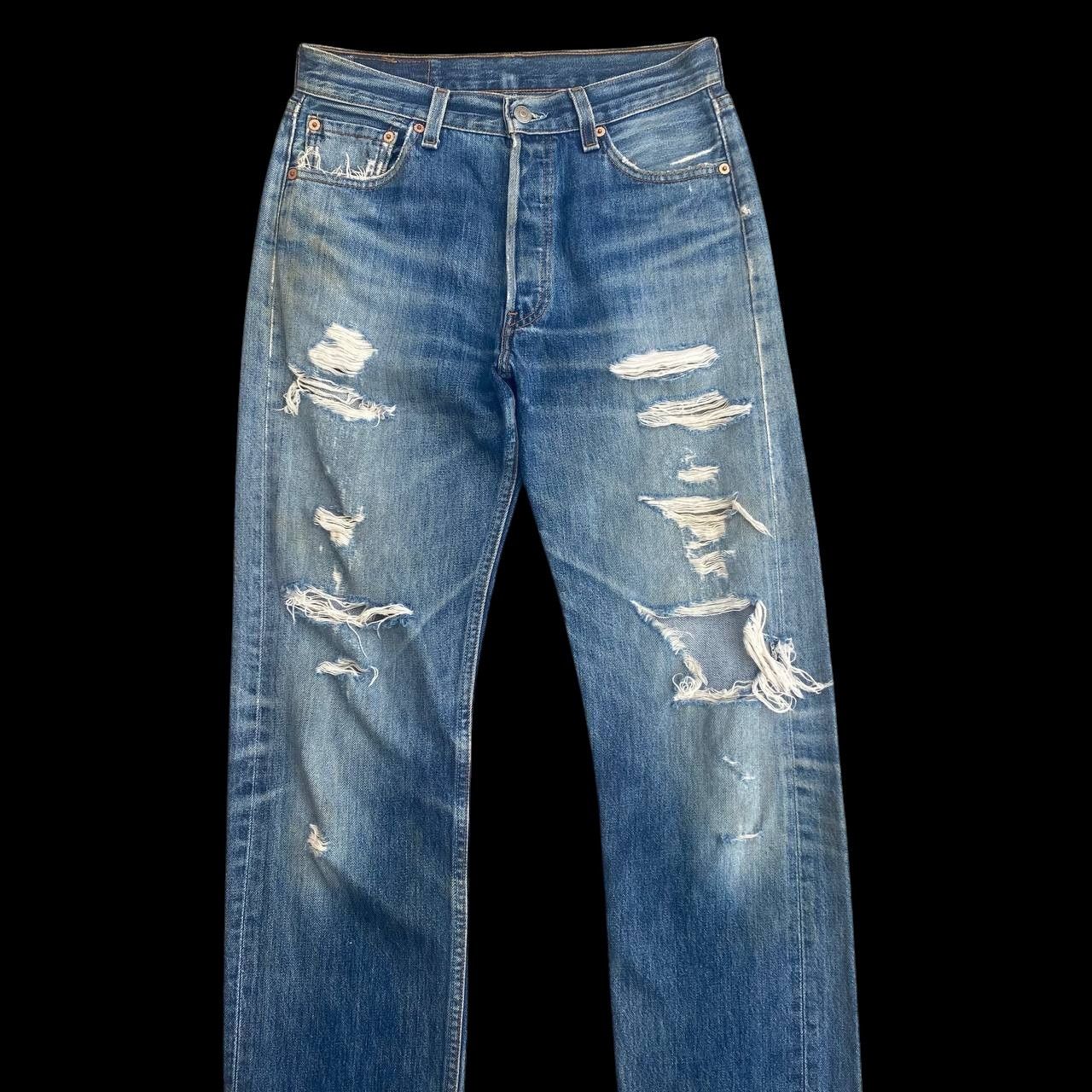 Levi's Vintage Clothing × Vintage KURT COBAIN VINTAGE LEVIS 501 DISTRESSED DIRTY JEAN BJ07-07 Size US 29 - 8 Thumbnail
