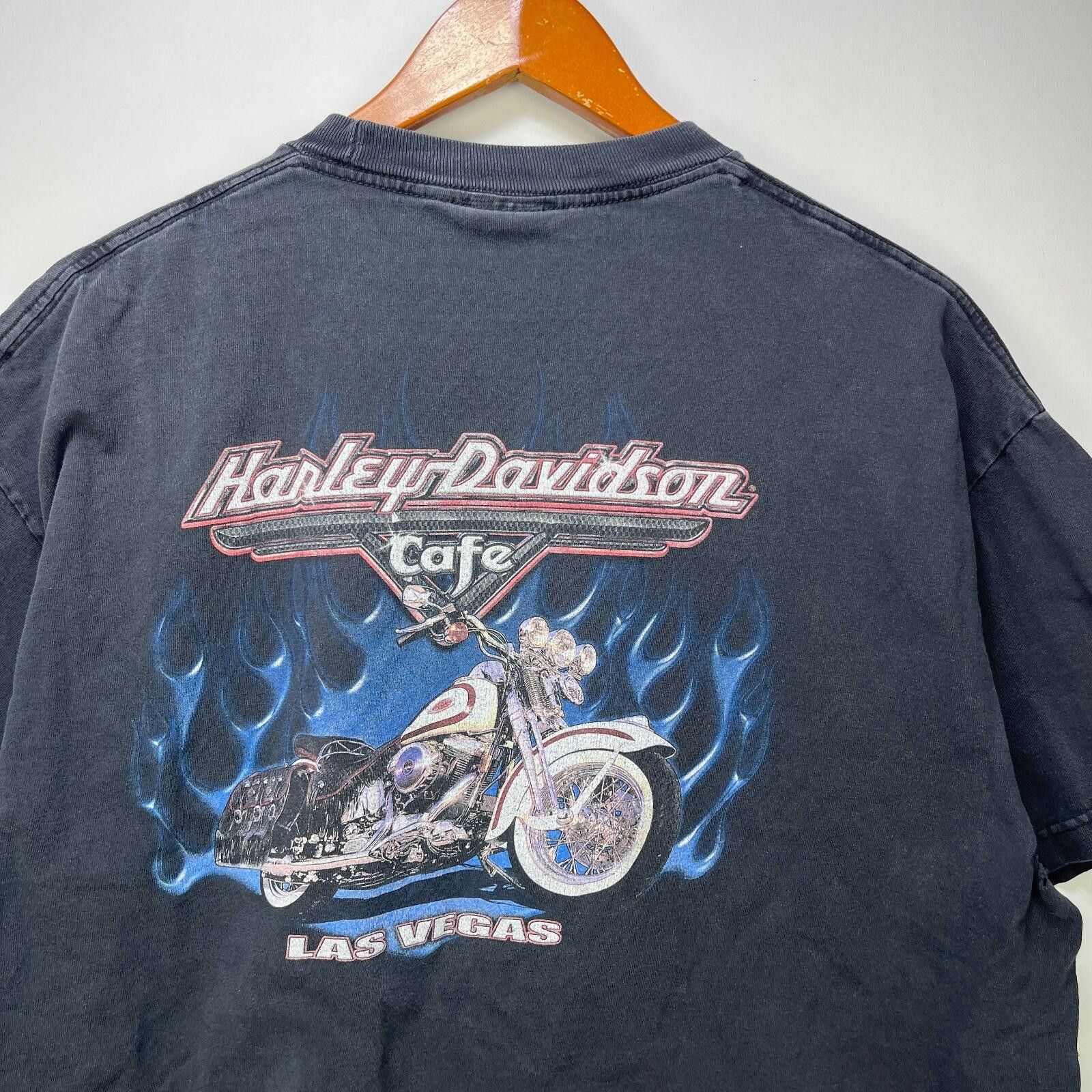 Harley Davidson Vintage Harley Davidson Cafe Las Vegas Flames T Shirt XL Size US XL / EU 56 / 4 - 2 Thumbnail