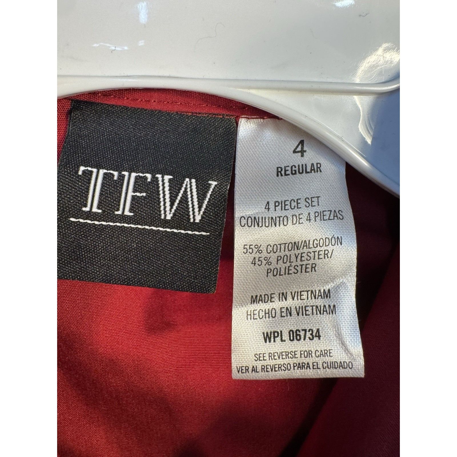 Other TFW Boys Long Sleeve 4 Pc Burgundy Red & Black Dress Pant Su Size US XS / EU 42 / 0 - 8 Thumbnail