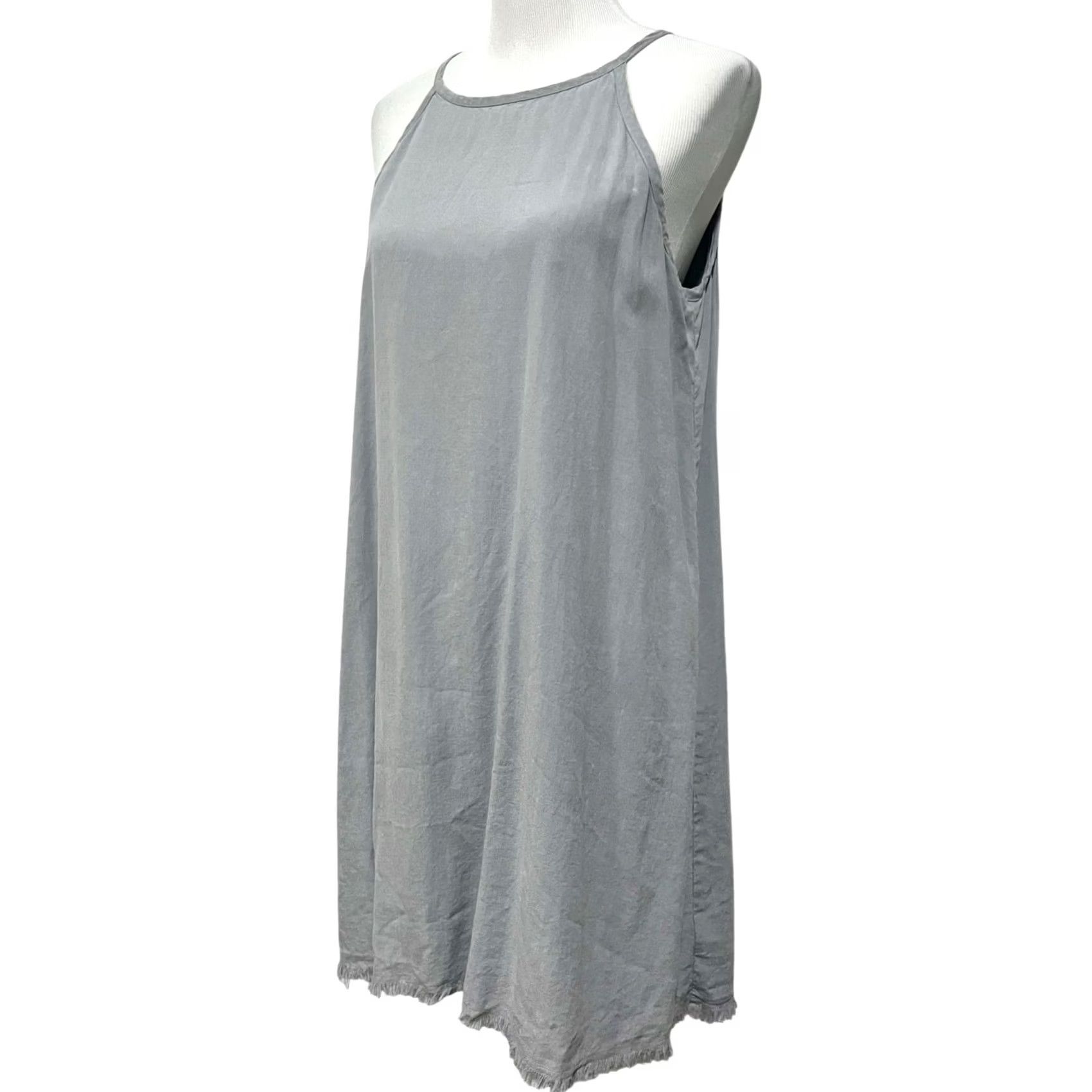 Anthropologie ANTHROPOLOGIE Cloth & Stone Shirt Dress L Gray High Neck Sleeveless Tie Swing Dress Women Short Casual Party/Cocktail Travel Summer Spring Fall Size L / US 10 / IT 46 - 4 Thumbnail