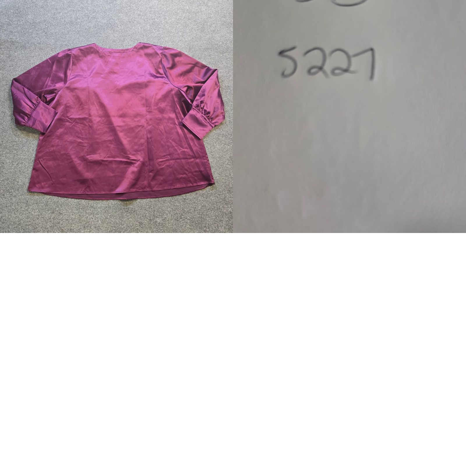 Vintage Belle Kim Gravel Top Womens 3X Purple Satin V Neck Long Sleeve Blouse Shirt V-Neck Puff Sleeve Casual Business Luxury 90s? Size XXL / US 16-18 / IT 52-54 - 8 Thumbnail