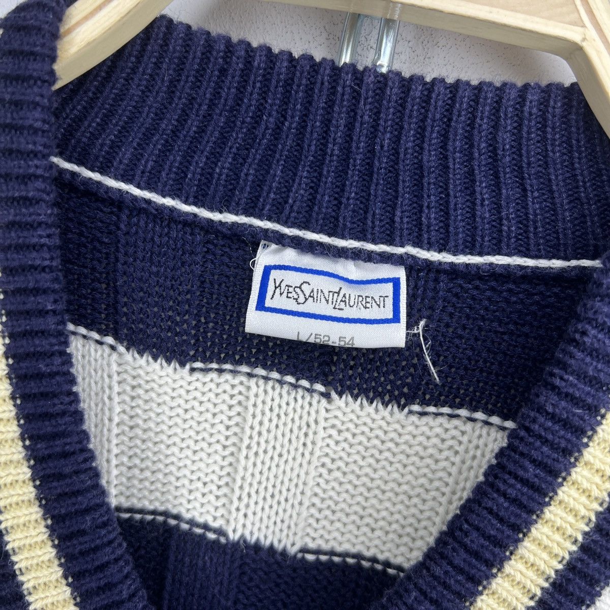 Designer × Vintage × Yves Saint Laurent Vintage 90s YSL Yves Saint Laurent cable knit chunky sweater Size US L / EU 52-54 / 3 - 5 Thumbnail