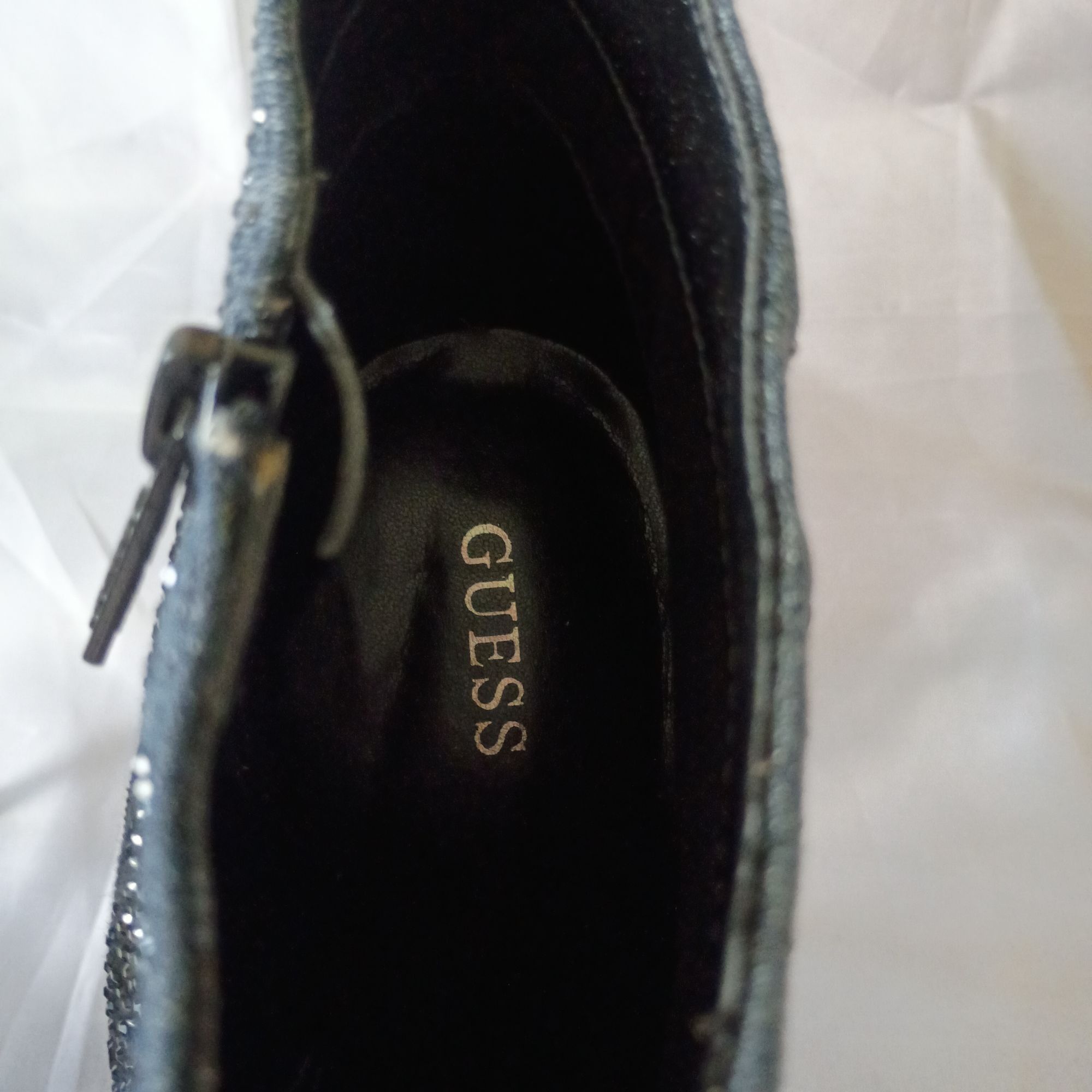 Guess GUESS Fazzie Black Shimmer Stiletto Ankle Booties Pointed To Size US 9.5 / IT 39.5 - 9 Thumbnail