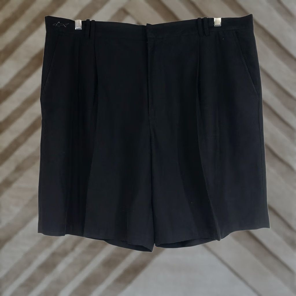 Vintage Greg Norman Mens 40 Black Pleated Golf SHORTS 100% Polyester Size US 40 / EU 56 - 1 Thumbnail