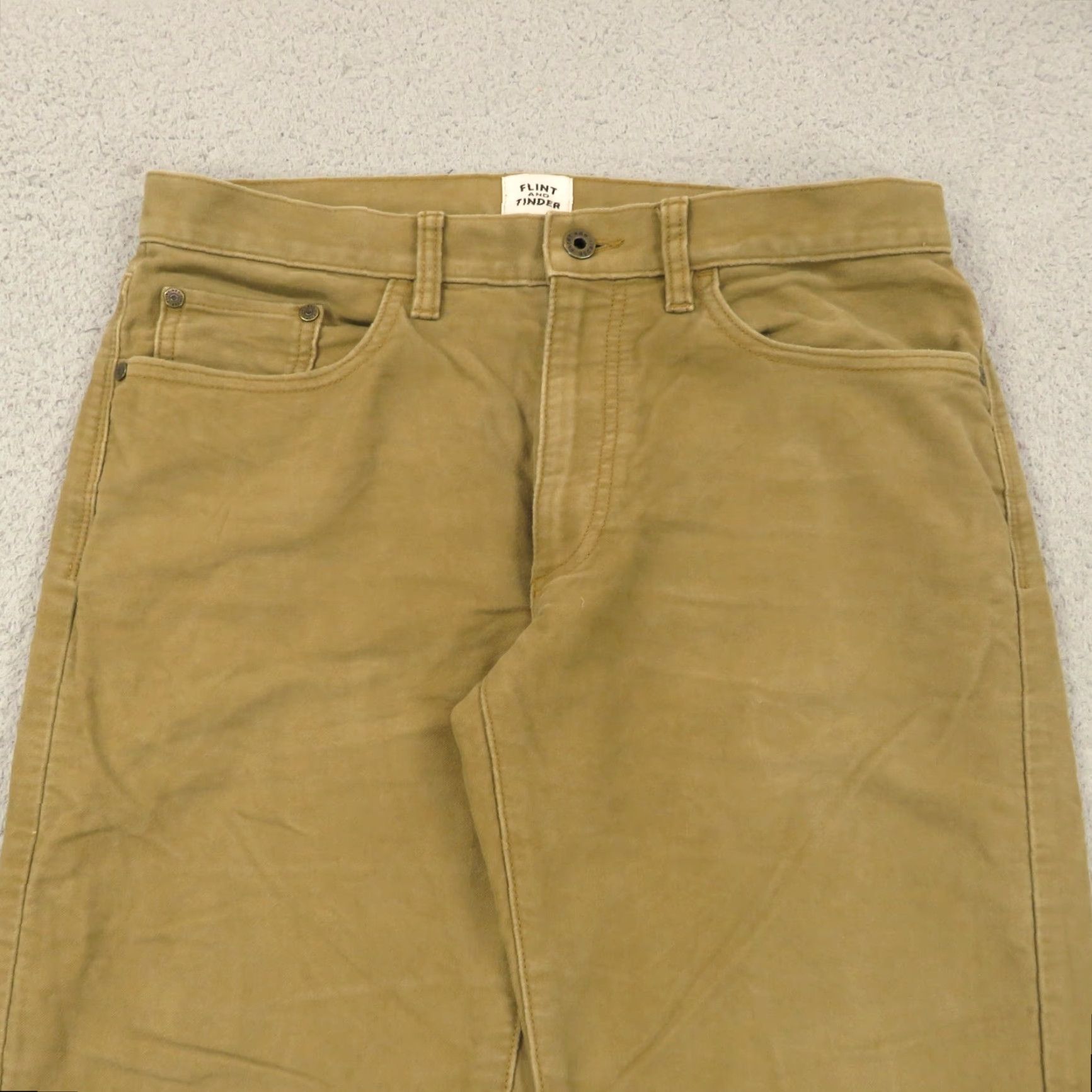 Flint And Tinder Flint And Tinder Pant 31x32 Slim 365 Khaki Earth Brown City Style Chino Jeans Men Regular Slim Fit 5-Pocket Tapered Brown Mens Size US 31 - 6 Thumbnail