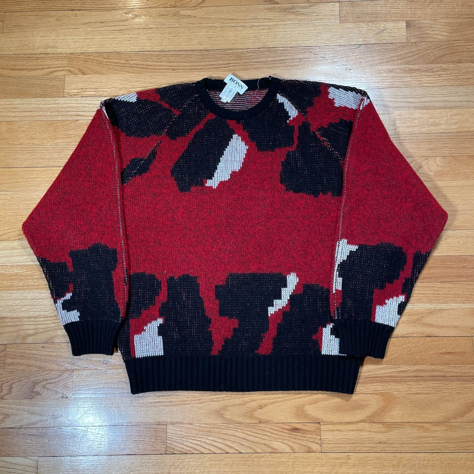 image of Hugo Boss Mohair Wool Sweater in Red, Men's (Size 2XL)