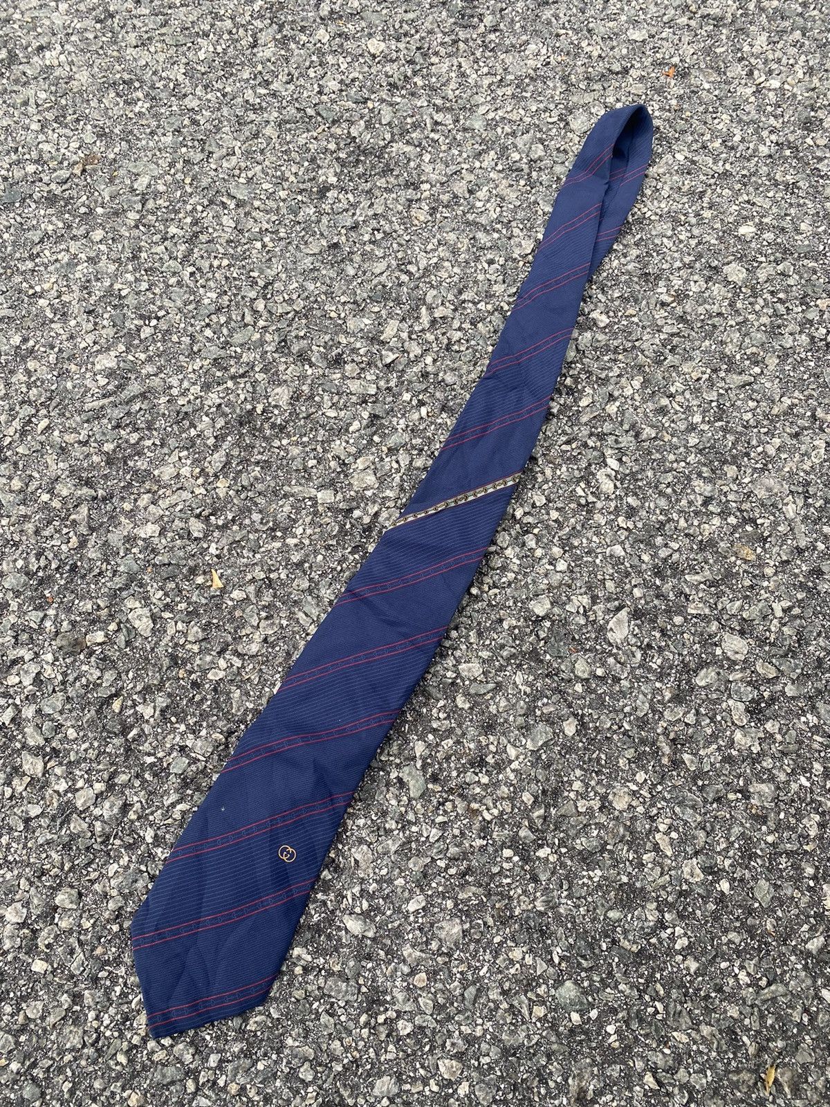 Gucci × Hermes × Louis Vuitton Gucci Tie Sherry Line Wool Navy Silk Suit Men Size ONE SIZE - 3 Thumbnail