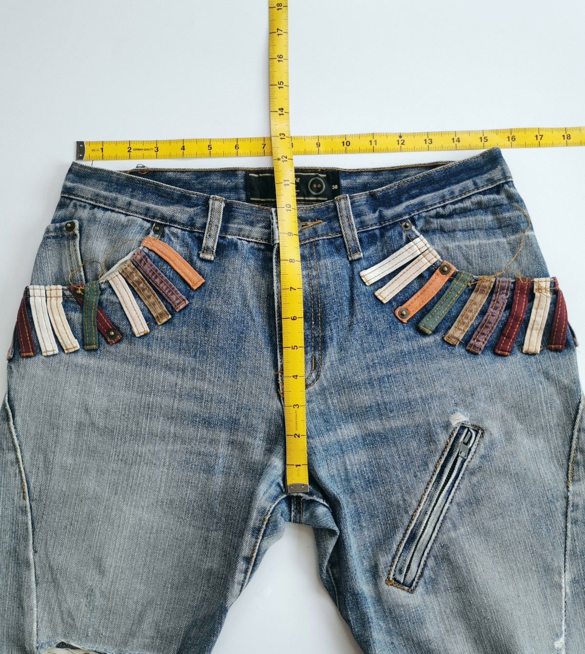 14th Addiction BreathMint Zipper Thrashed Distressed Jeans Size US 31 - 12 Thumbnail