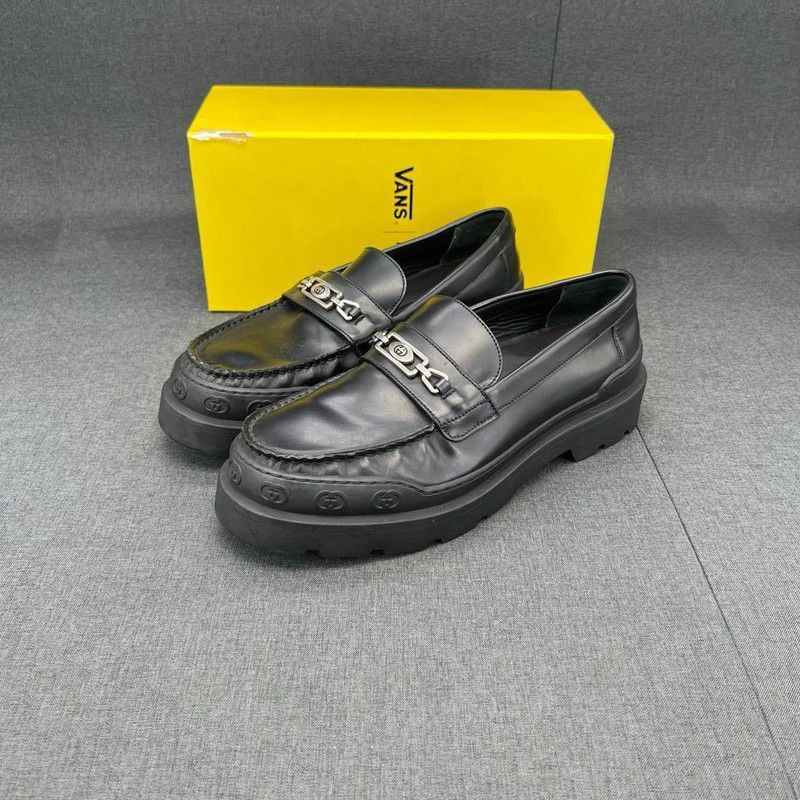 Gucci Gucci Black Leather Comfortable Loafers for Men - Size US 8.5 / EU 41-42 - 1 Thumbnail