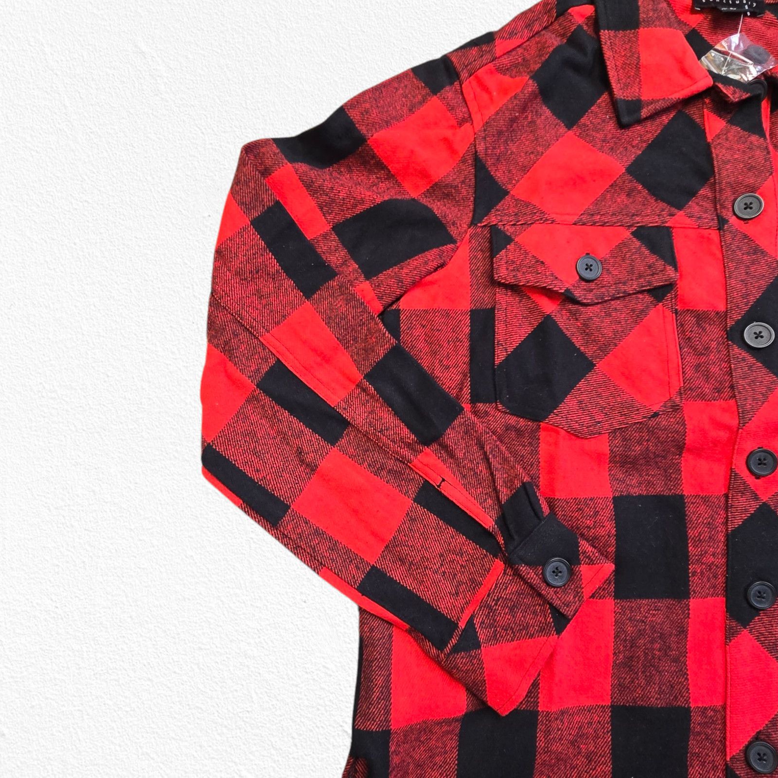 Sanctuary Sanctuary Red Black Plaid Flannel Shacket Size Medium Size M / US 6-8 / IT 42-44 - 6 Thumbnail