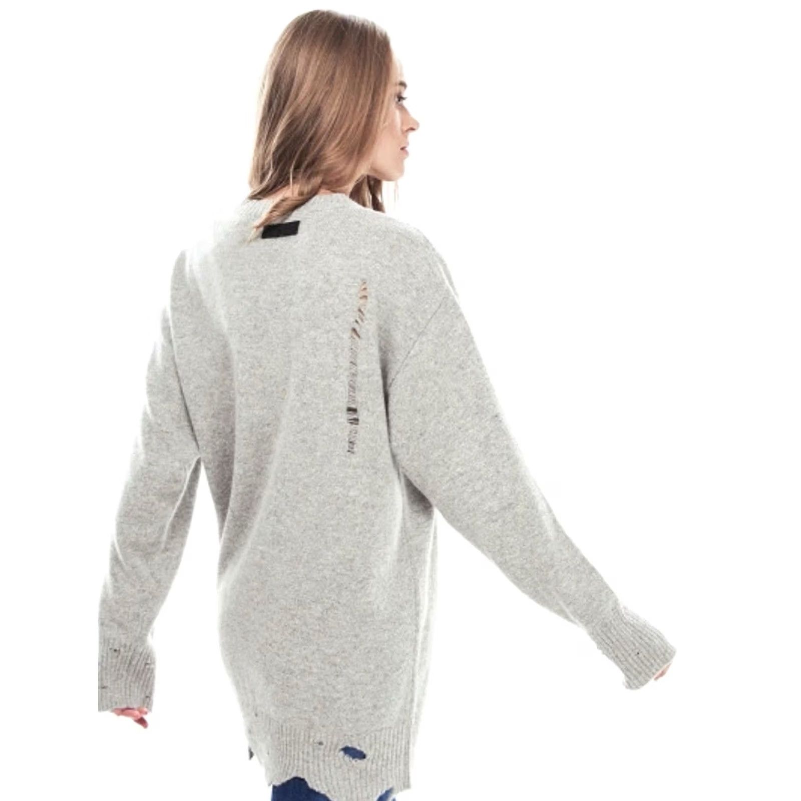 Diesel Diesel Sweater Wool Knit Alpaca Distressed Made in Italy Size L Gray Womens Pullover Vintage? Size L / US 10 / IT 46 - 4 Thumbnail