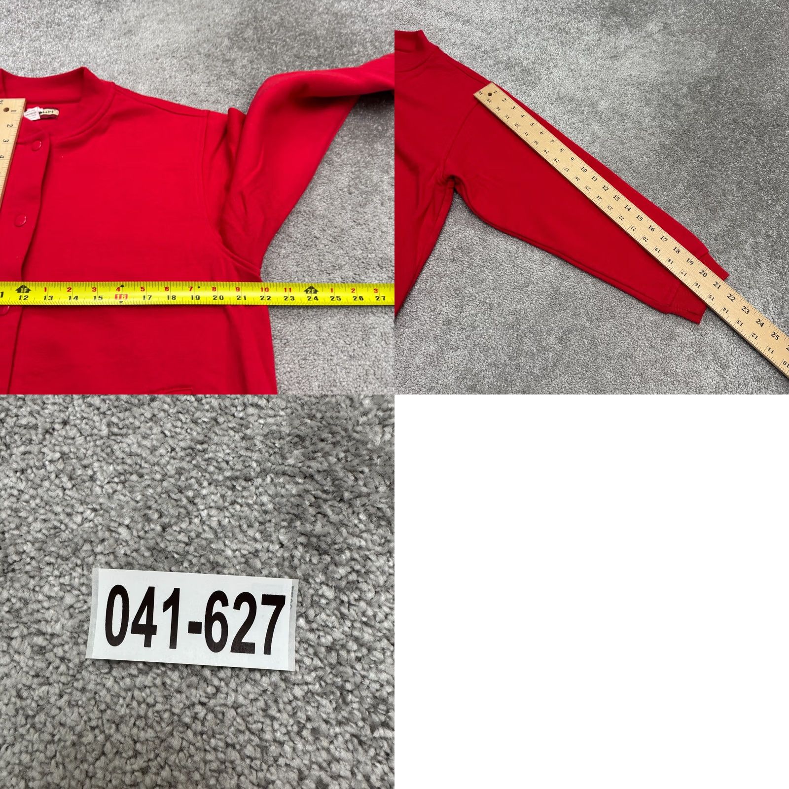 Tudor VINTAGE Tudor Court Sweatshirt Womens Large Petite Red 90s Cardigan Crew Neck Button Down Snap Front Pockets All Seasons Size L / US 10 / IT 46 - 8 Thumbnail