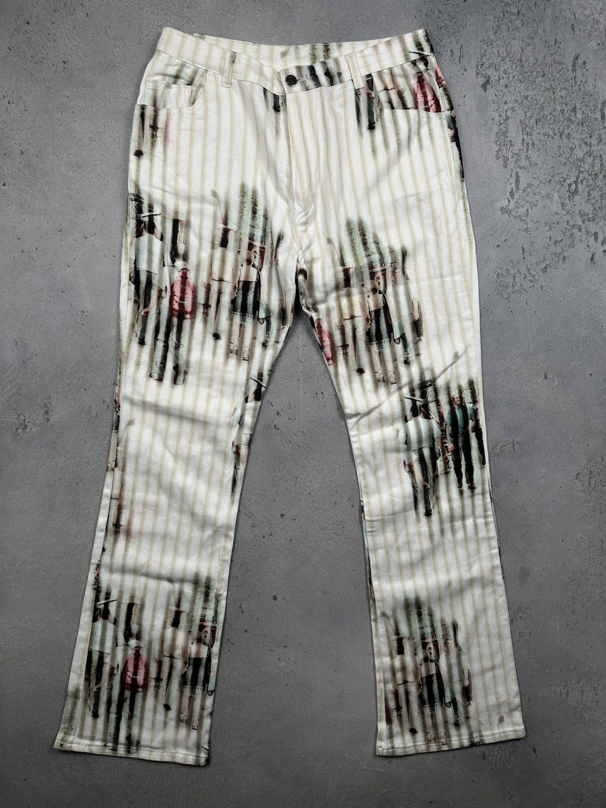 Vintage Franck Patrick Evelyn Print Pants Avant Garde Street Scene Size 30" / US 8 / IT 44 - 6 Thumbnail
