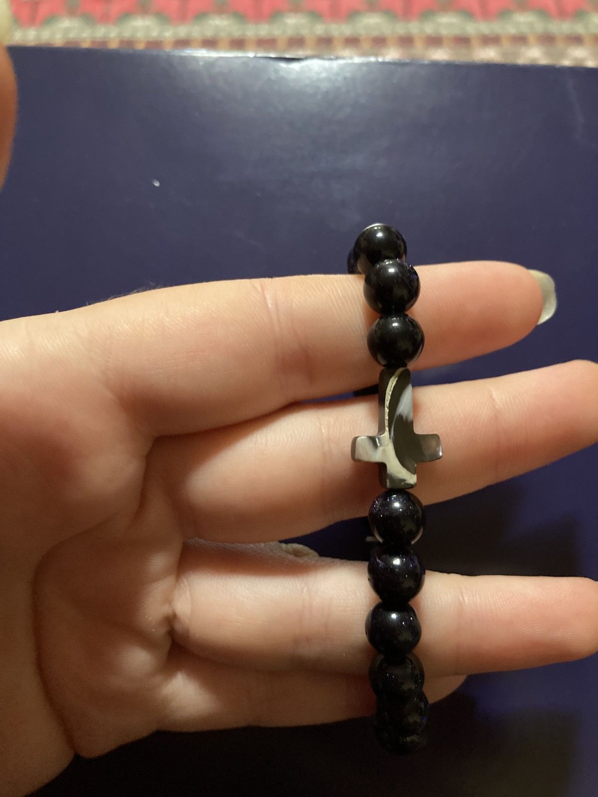 Other Blue goldstone mother of pearl cross bracelet Size ONE SIZE - 2 Thumbnail