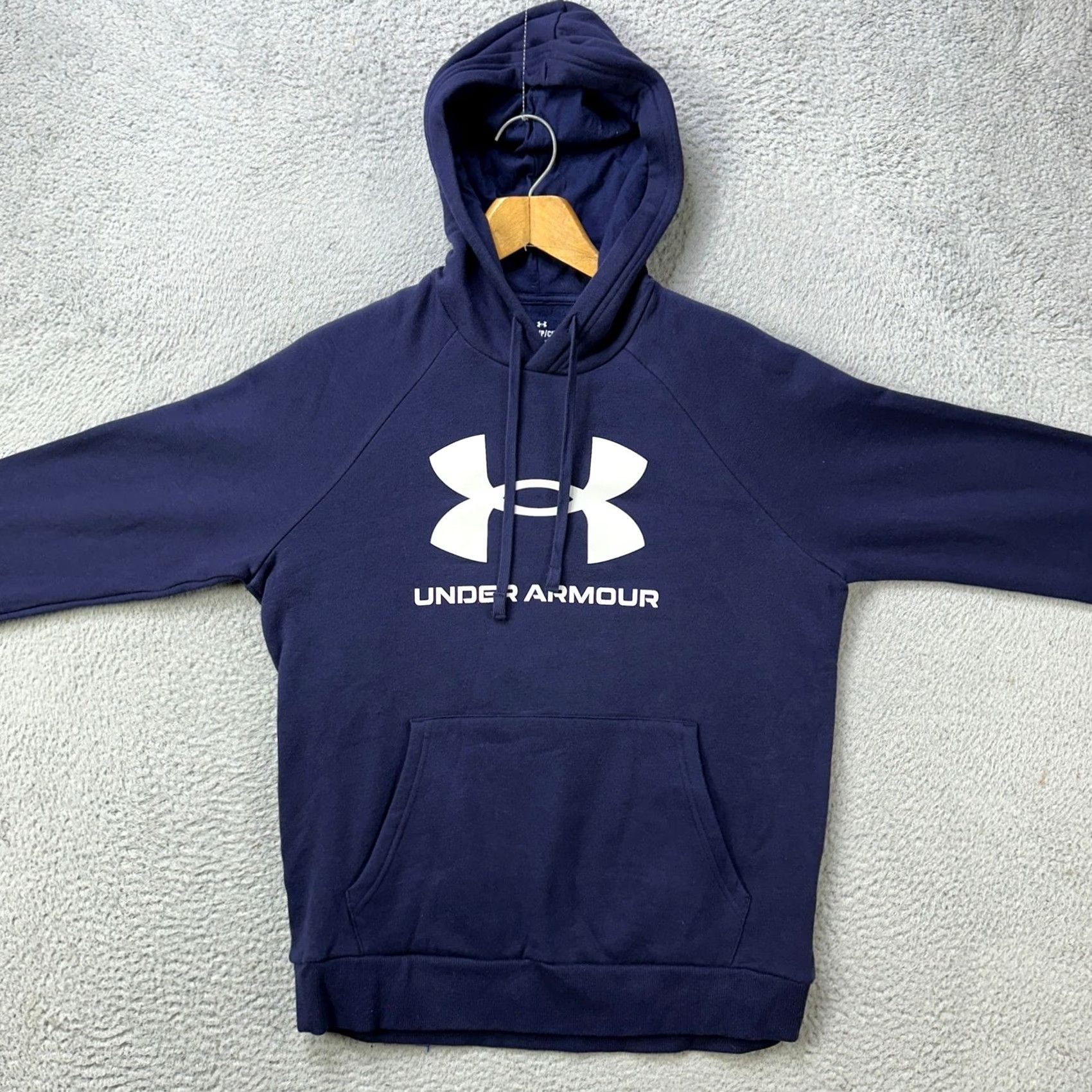 Under Armour Under Armour Hoodie Sweatshirt Pullover Men S Blue Graphic Logo Kangaroo Pocket Adjustable Drawstring Crew Neck Regular Fit EUC Size US S / EU 44-46 / 1 - 3 Thumbnail