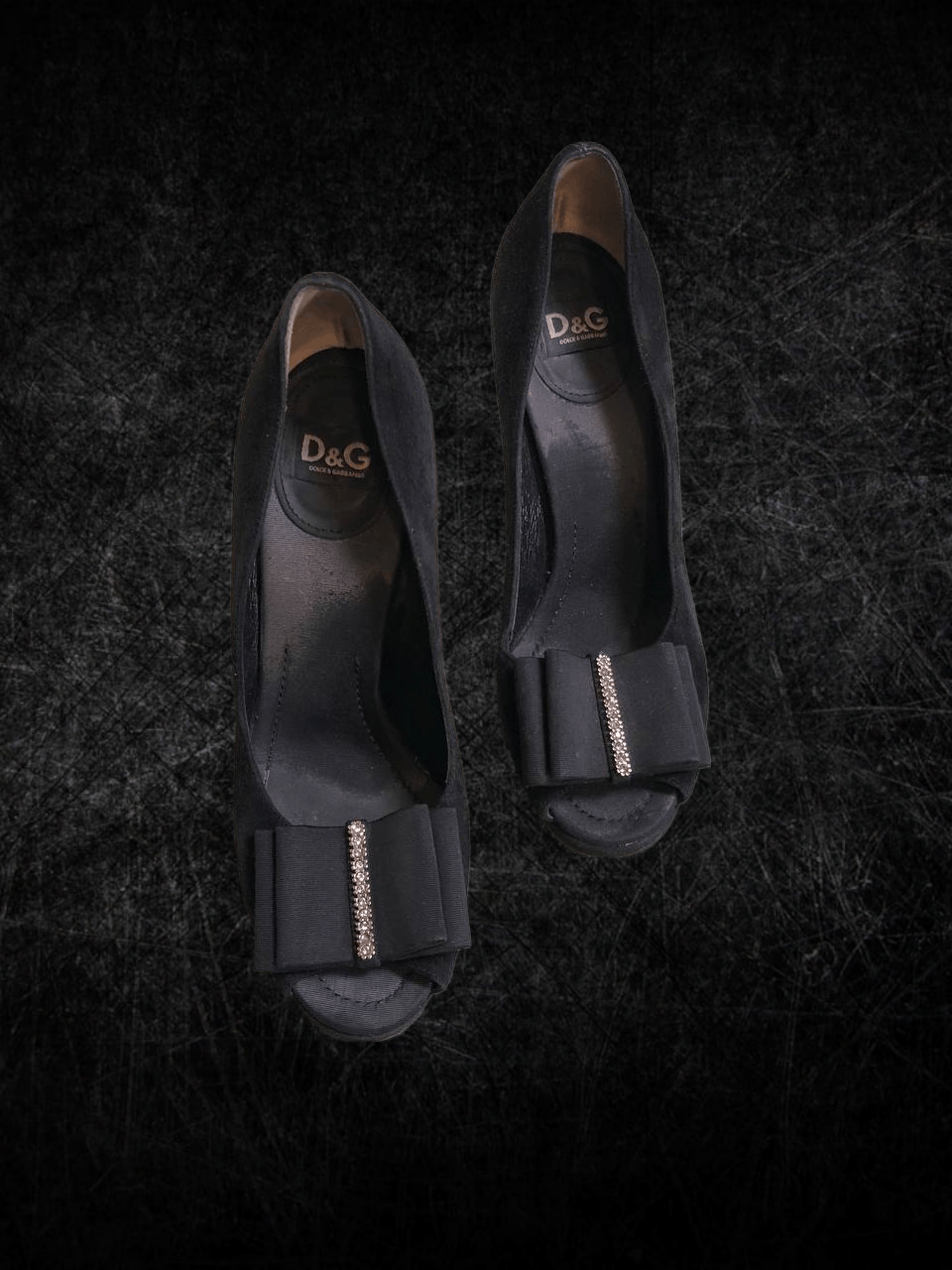 Dolce & Gabbana Dolce & Gabbana Black Peep-Toe Platform Pumps Size US 8.5 / IT 38.5 - 1 Thumbnail