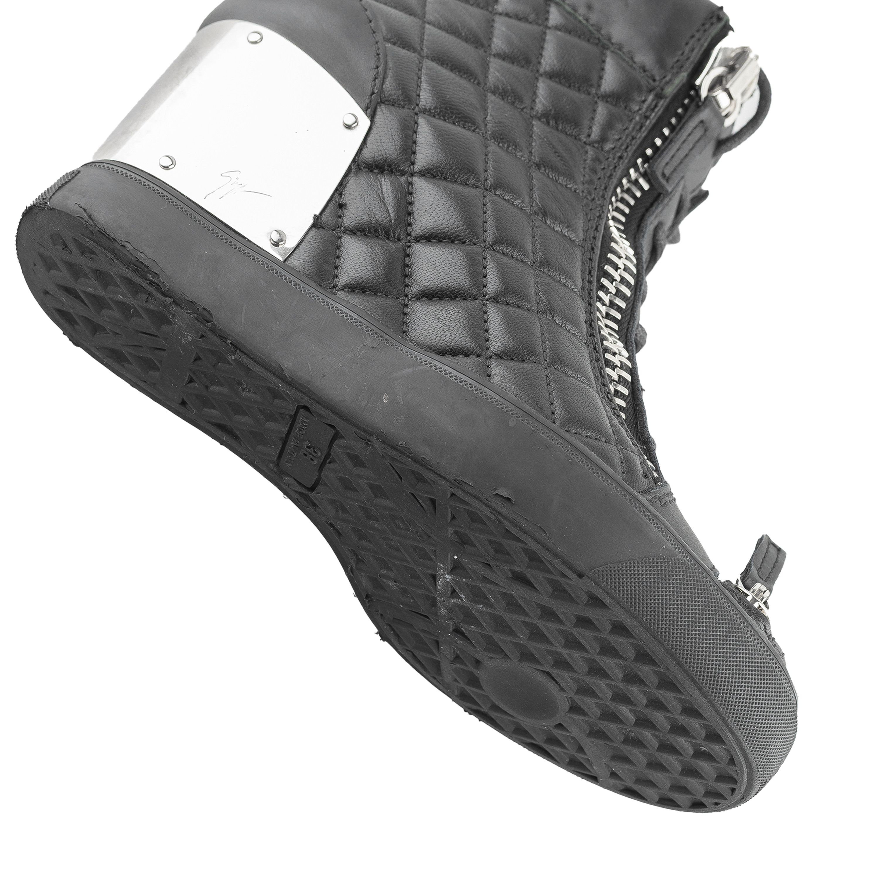 Giuseppe Zanotti Giuseppe Zanotti Black Leather Wedge Sneakers (38 EU) Size US 7 / IT 37 - 9 Thumbnail