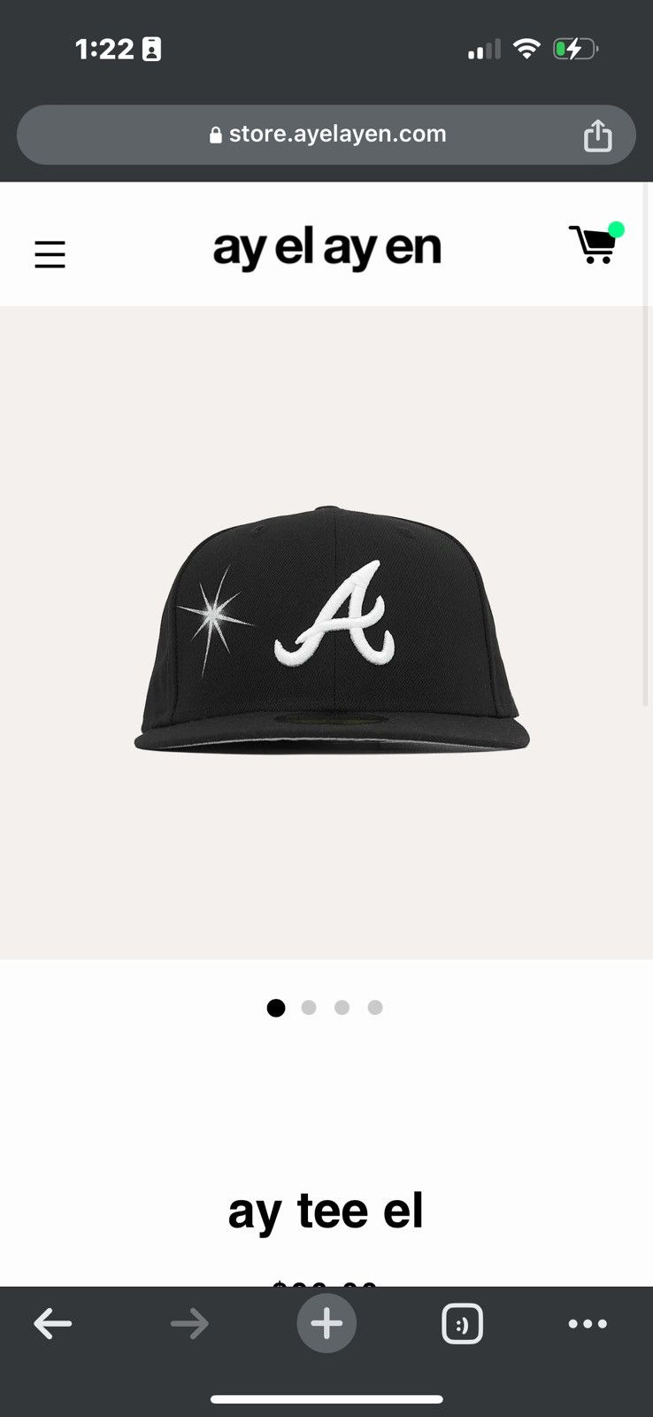 image of Ay El Ay En Ayelayen New Era 5950 Fitted Atlanta Braves in Black, Men's