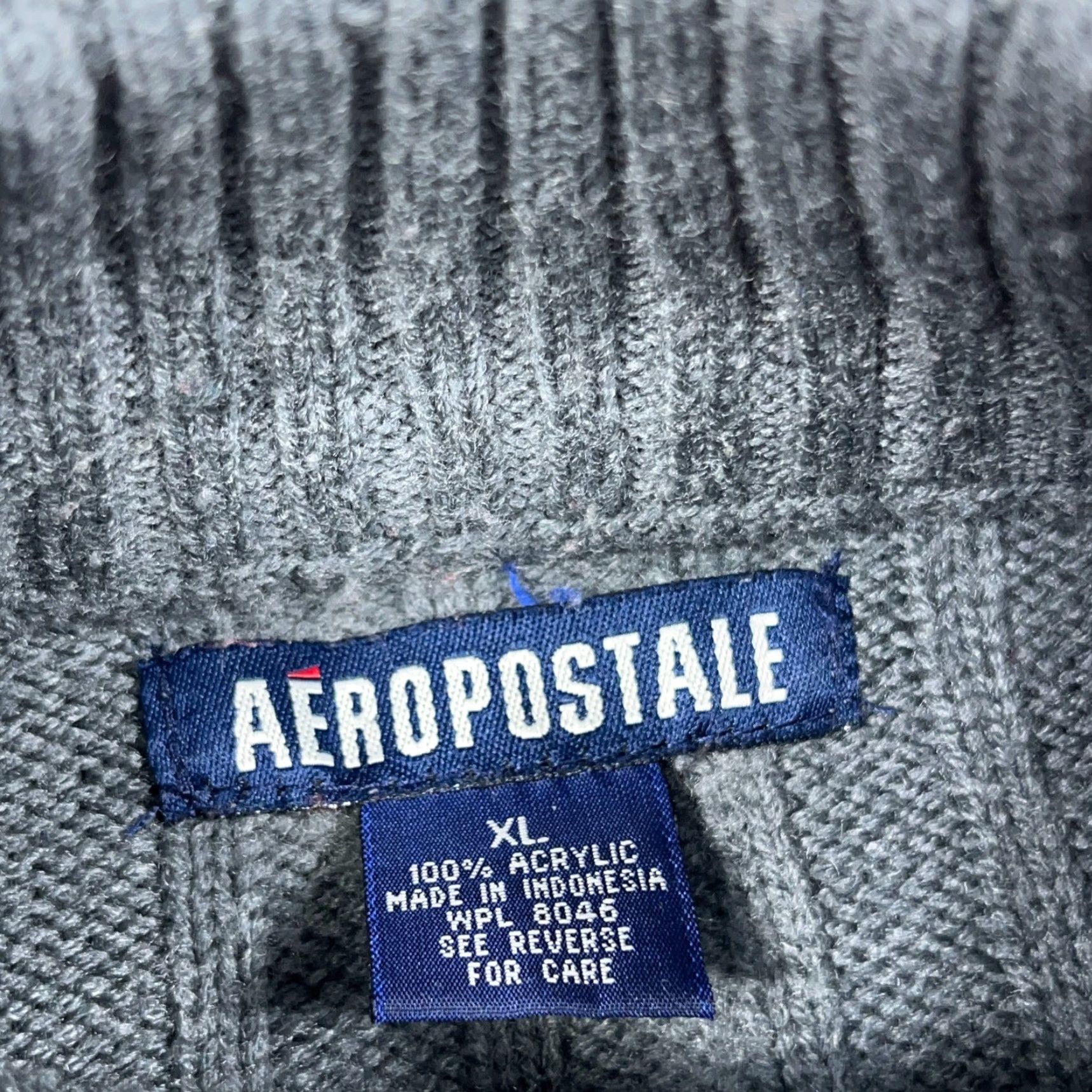 Aeropostale Vintage Aeropostale Sweater Men XL Gray Blue Stripe Ribbed TurtleNeck Muscle Size US XL / EU 56 / 4 - 3 Thumbnail