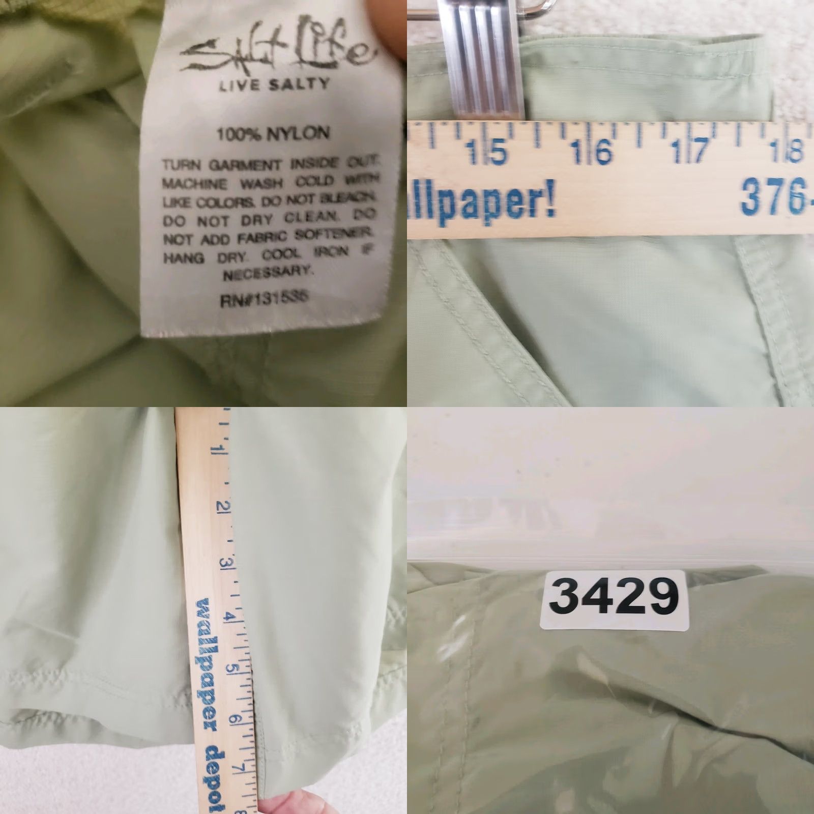 Vintage Salt Life Men's XXL Green Cargo Shorts Nylon Quick Dry Logo Size US 39 - 9 Thumbnail