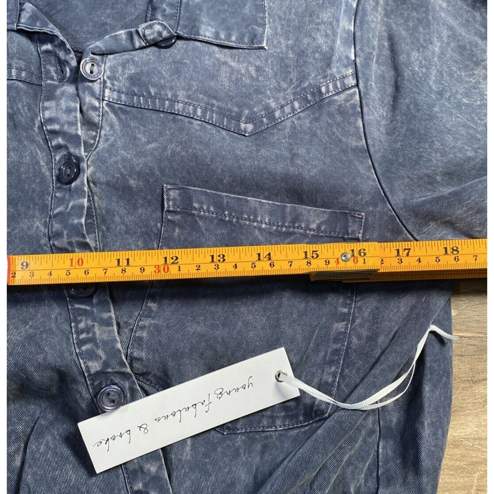 Young Fabulous & Broke Young Fabulous & Broke Shirt Dress Large Tencel Ruched Blue Size L / US 10 / IT 46 - 6 Thumbnail