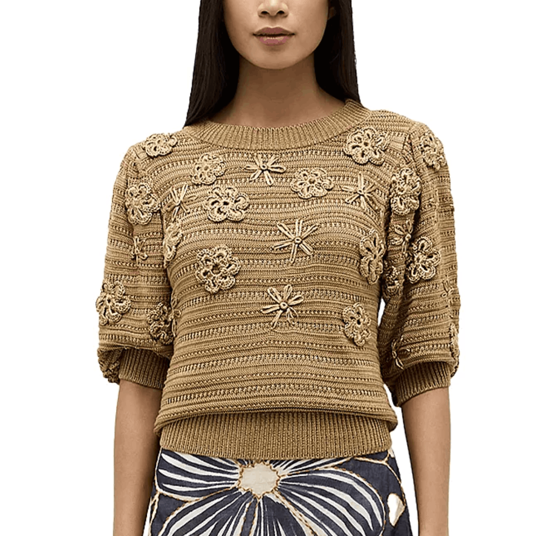 Marie Oliver Gold flower sweater Size S / US 4 / IT 40 - 1 Thumbnail