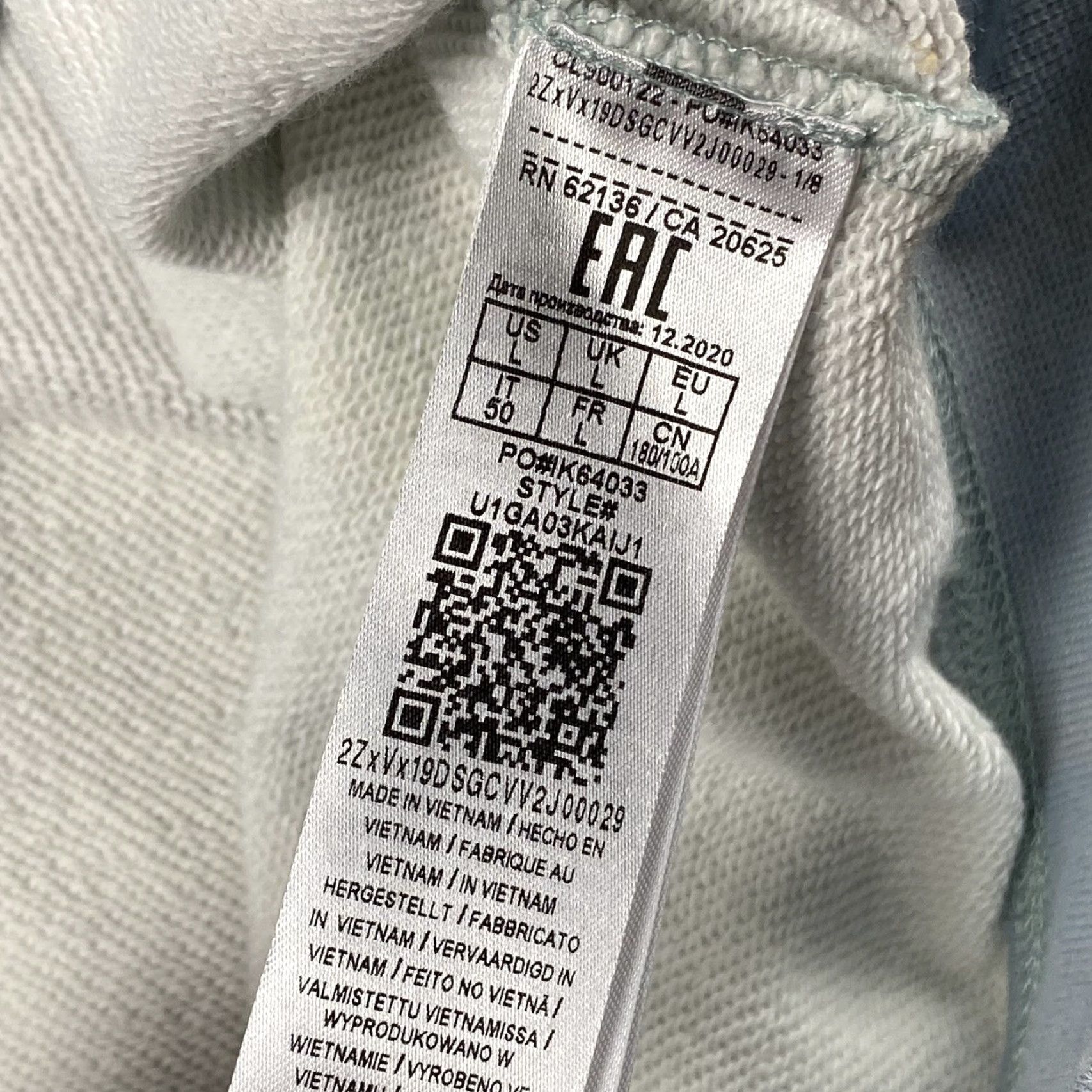Guess GUESS Hoodie Men Large Blue Organic Cotton All Over Print Pullover Raglan Sleeves Round Neck Graphic Print Mens Size US L / EU 52-54 / 3 - 7 Thumbnail
