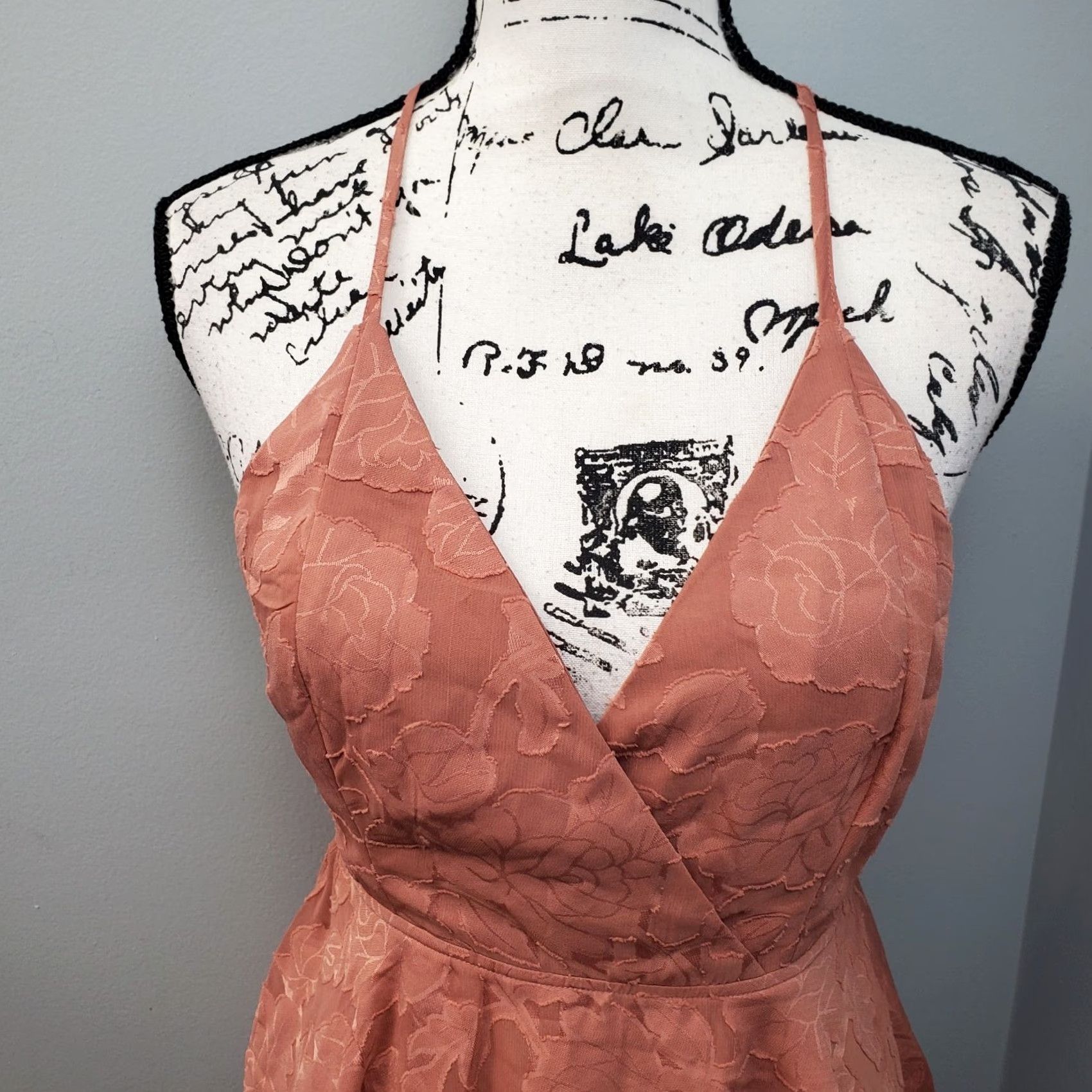 Lulus Lulus Skater Dress Womens Small Pink Burnout Floral Adjustable Strap Back Zip Dress Size S / US 4 / IT 40 - 6 Thumbnail
