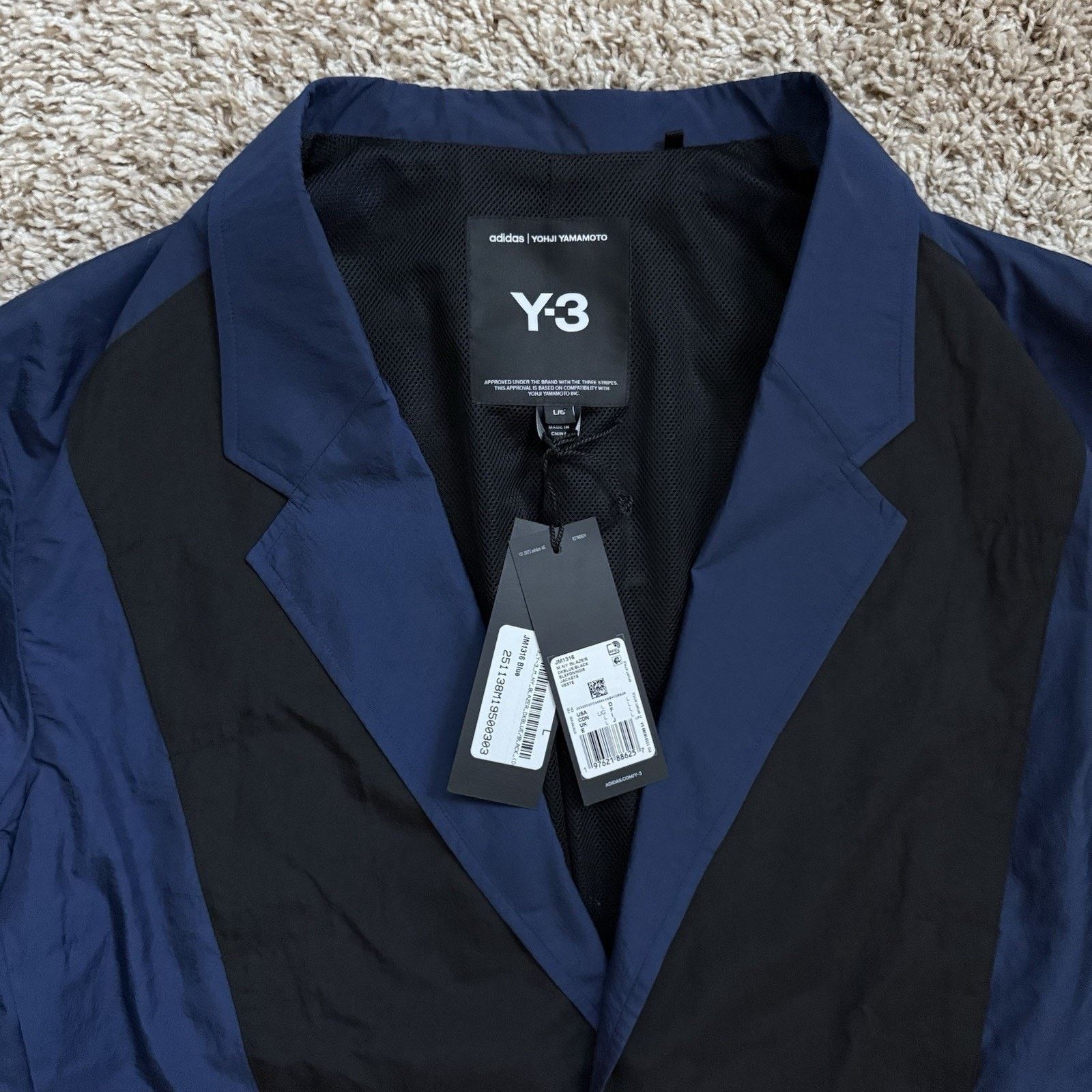 Adidas × Y-3 × Yohji Yamamoto Y-3 Yohji Yamamoto Adidas Ultralight Nylon Blazer Black Blue Size US L / EU 52-54 / 3 - 4 Thumbnail