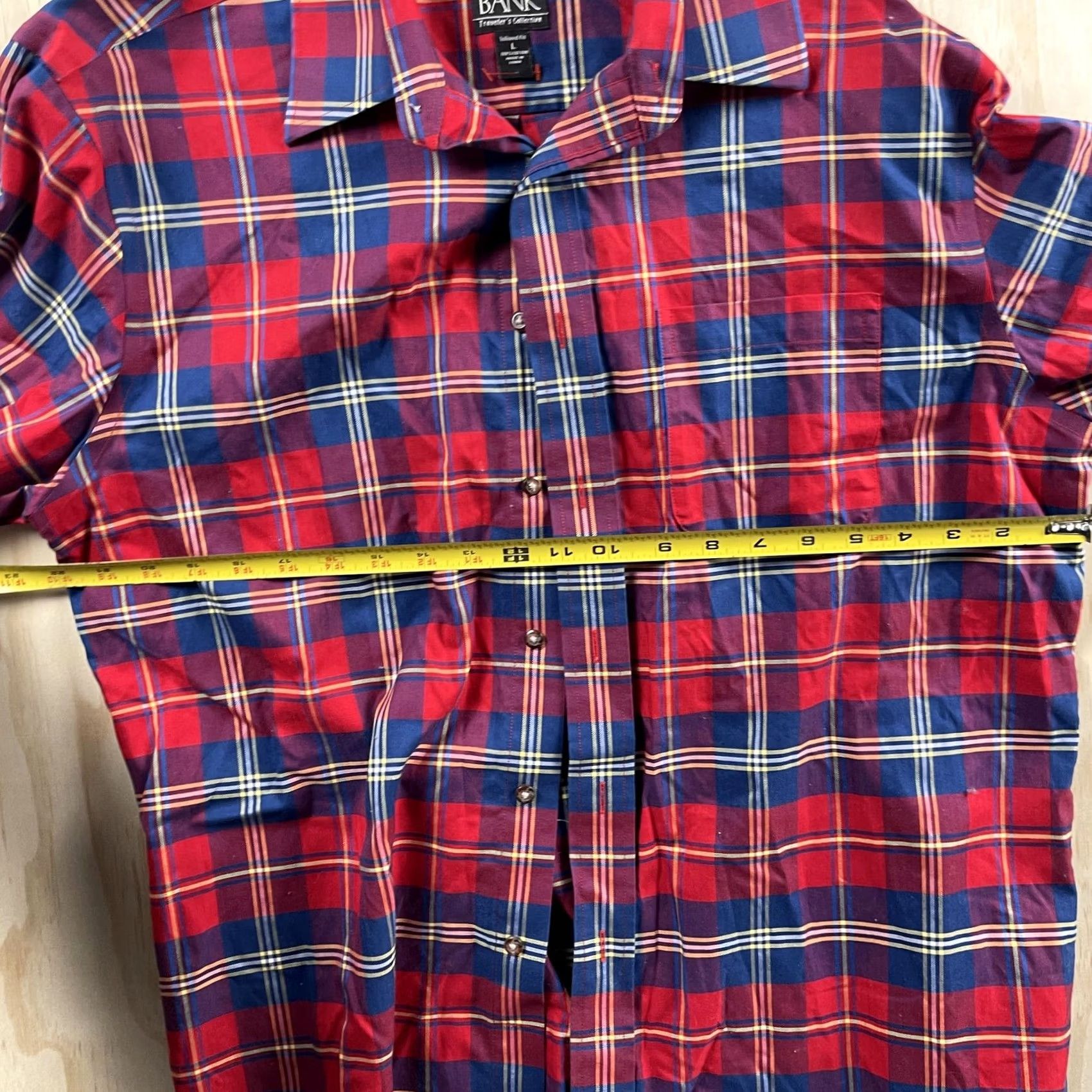 Jos. A. Bank Jos. A. Bank Traveler's Collection Shirt Mens Large Red Plaid Long Sleeve Cotton Shirt Size US L / EU 52-54 / 3 - 4 Thumbnail