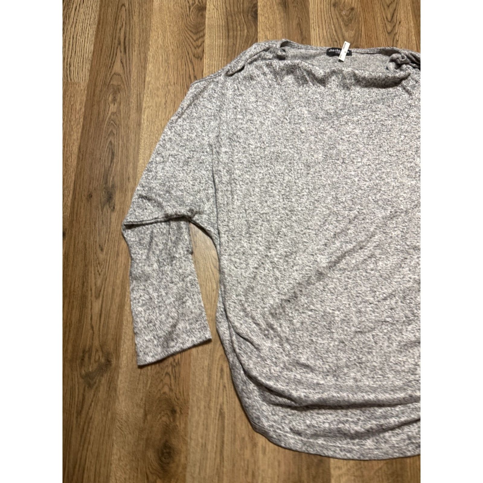 Vintage Cha Cha Vente Shirt Womens XL Long Sleeve Open Shoulder NWT Gray Vintage? No (Note: Vintage No) Size XL / US 12-14 / IT 48-50 - 3 Thumbnail