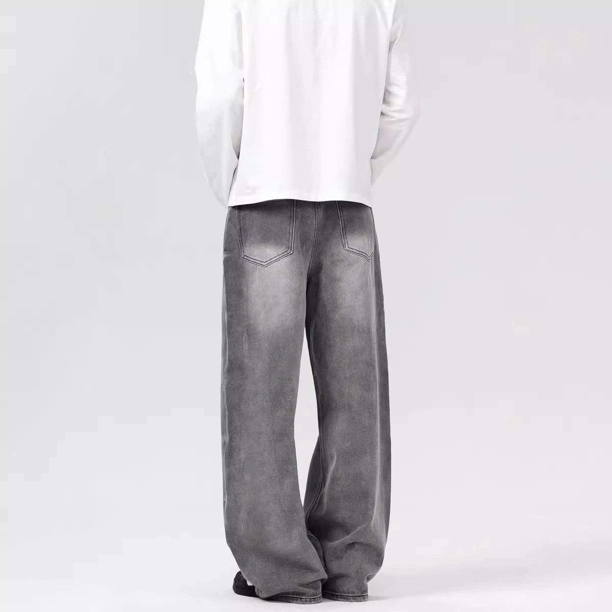 Jean Washed distressed loose straight-leg baggy jeans Size US 32 / EU 48 - 4 Thumbnail