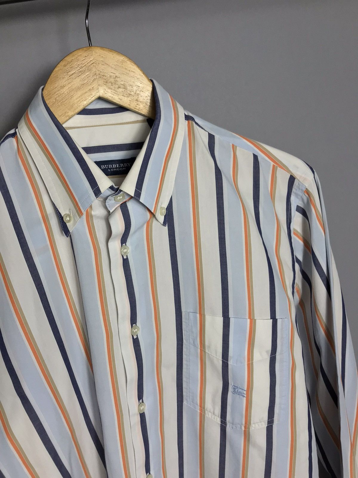 Burberry Burberry London Shirt Button Down Striped Long Sleeve Mens Size US L / EU 52-54 / 3 - 3 Thumbnail