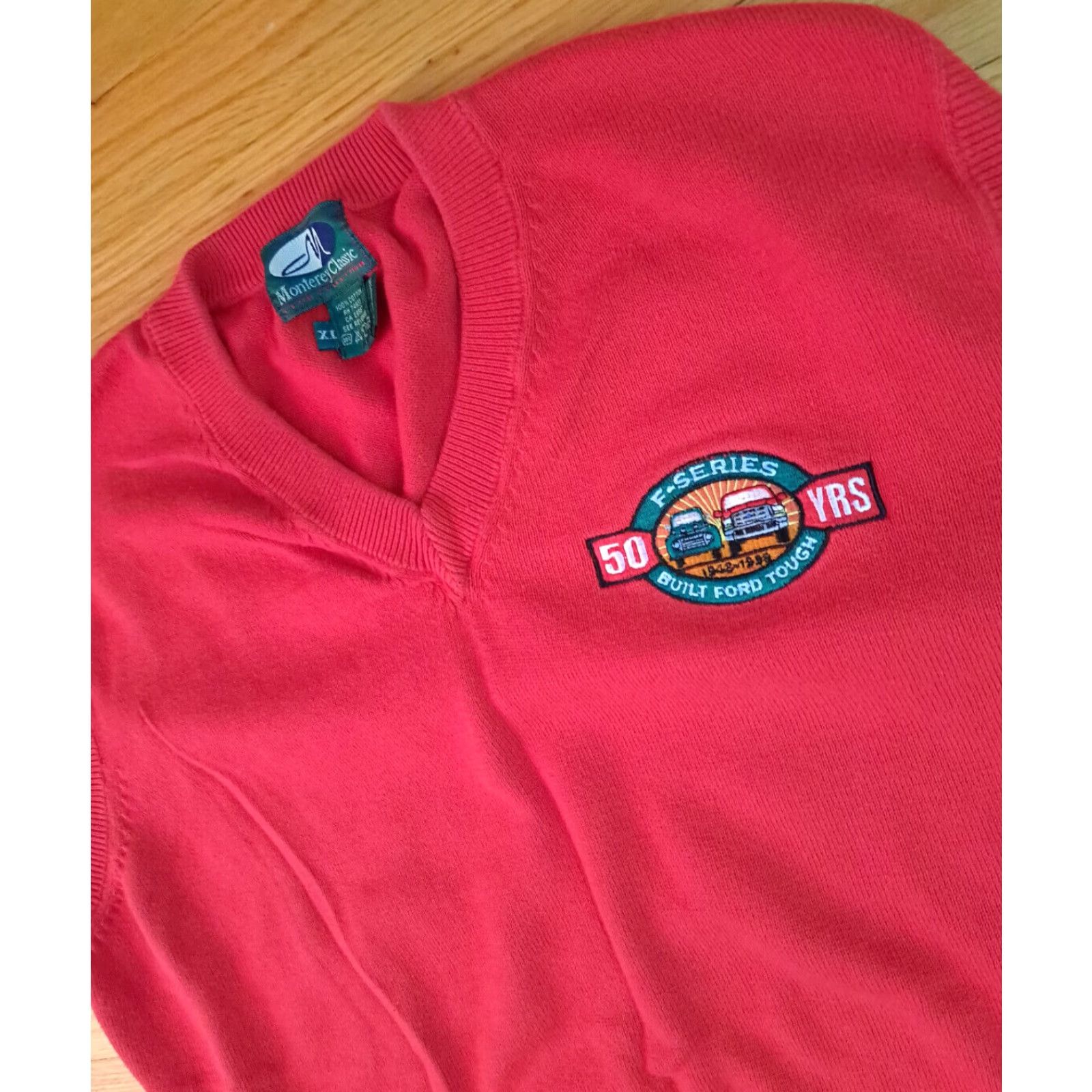 Ford VINTAGE Ford F-Series 50 Years Red Embroidered Sweater Golf Vest XL Unisex Adults Monterey Classic Nike? Wait. Size US XL / EU 56 / 4 - 3 Thumbnail