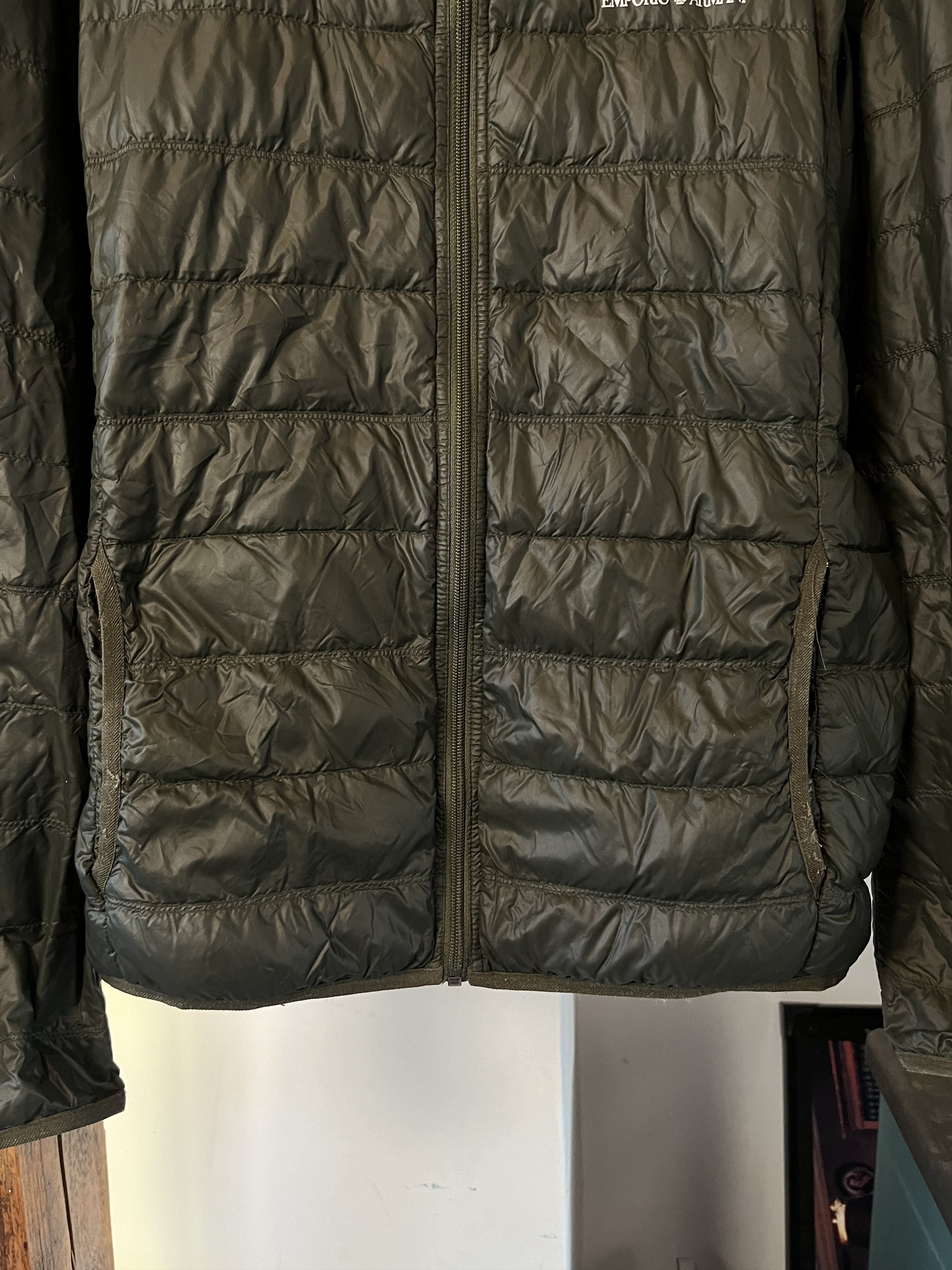 Emporio Armani Emporio Armani Green Khaki Light Down Jacket Size US XL / EU 56 / 4 - 5 Thumbnail