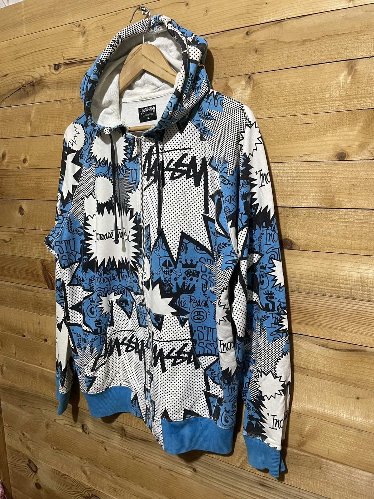 Stussy Offernow🔥Vintage stussy full print hoodie zipper Size US M / EU 48-50 / 2 - 3 Thumbnail