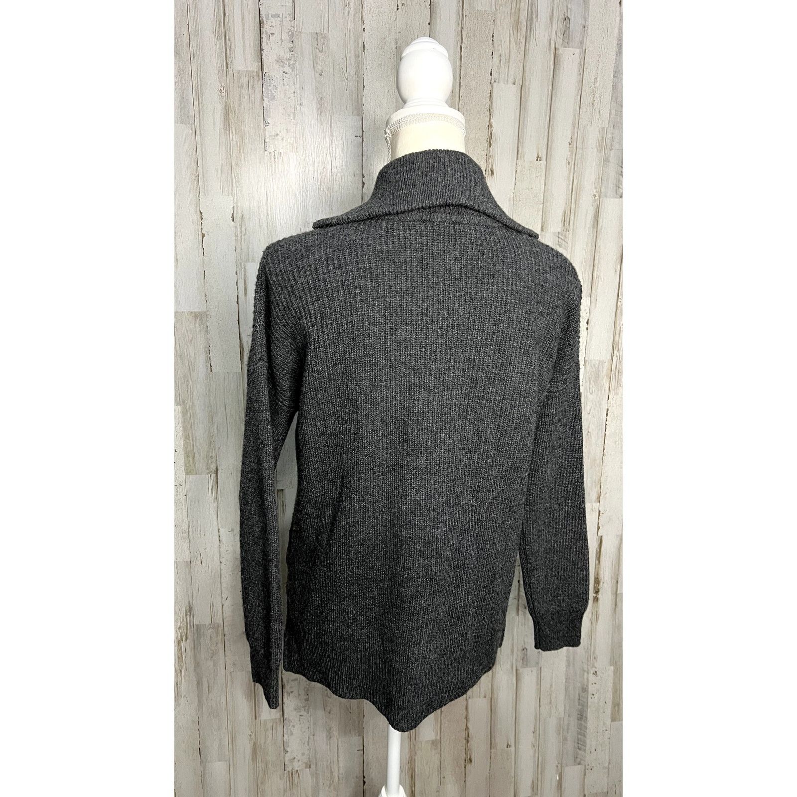 Madewell Madewell Women's XS Gray Knit 1/4 Zip High Neck Sweater Size XS / US 0-2 / IT 36-38 - 5 Thumbnail