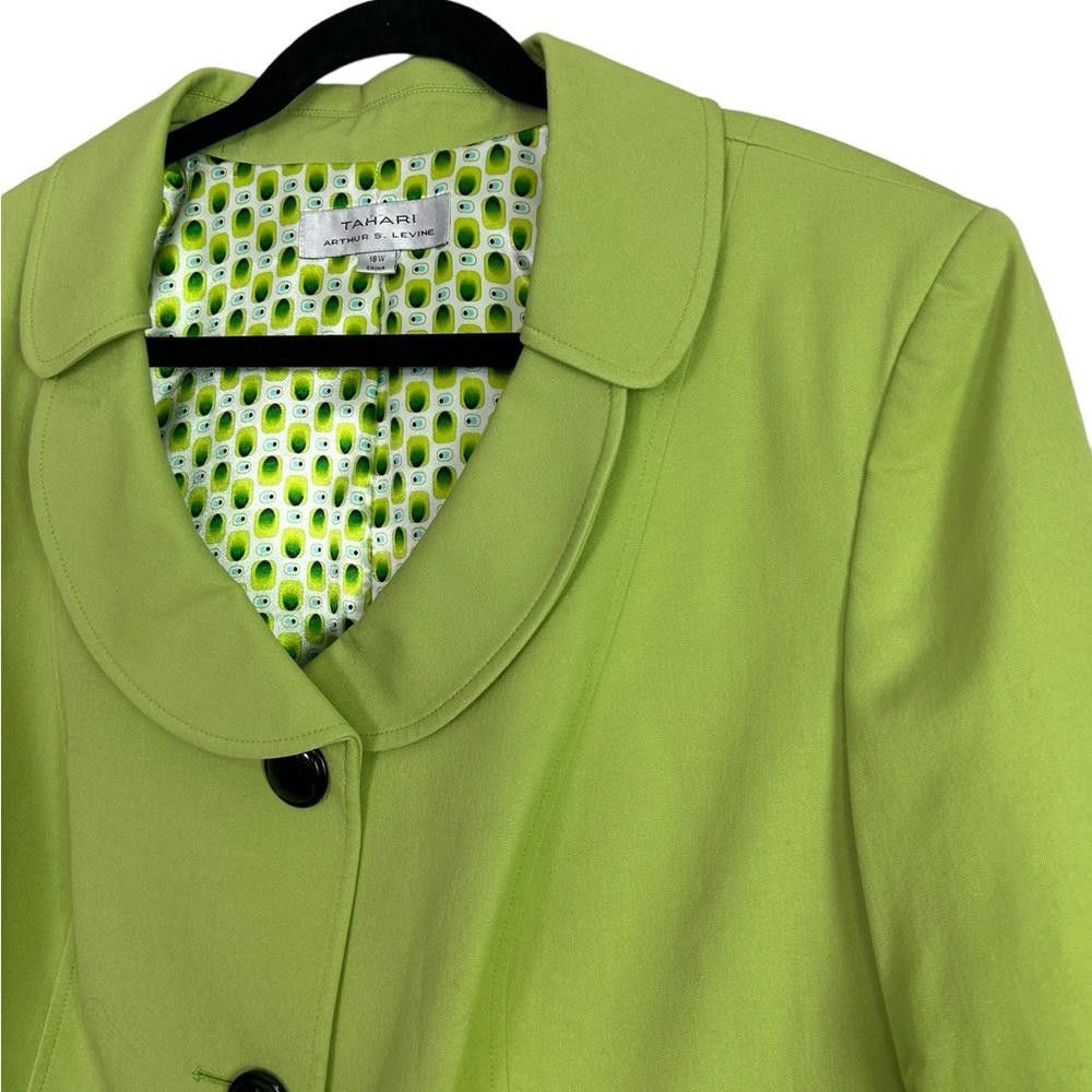 Elie Tahari Tahari l Lime Green Retro Blazer Jacket 18W Size XXL / US 16-18 / IT 52-54 - 2 Thumbnail
