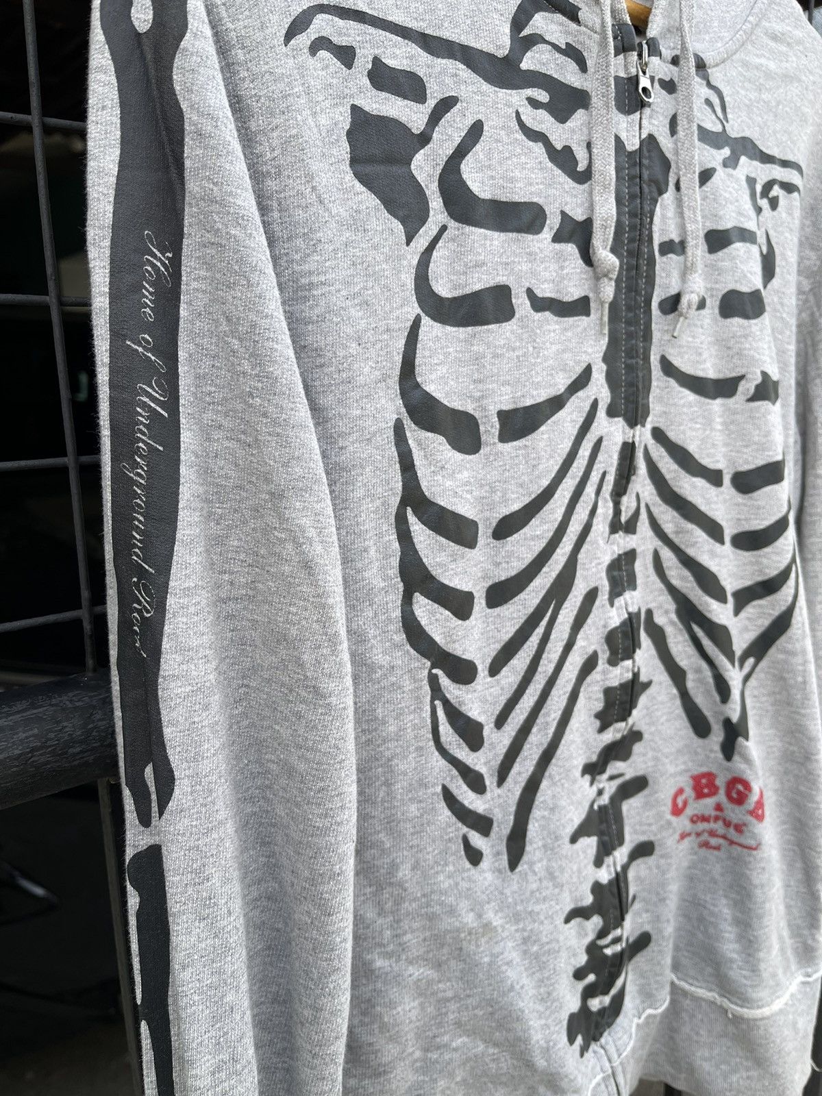 Vintage 1990s CBGB - THUMBHOLE SKELETON ZIP HOODIE Size US L / EU 52-54 / 3 - 5 Thumbnail