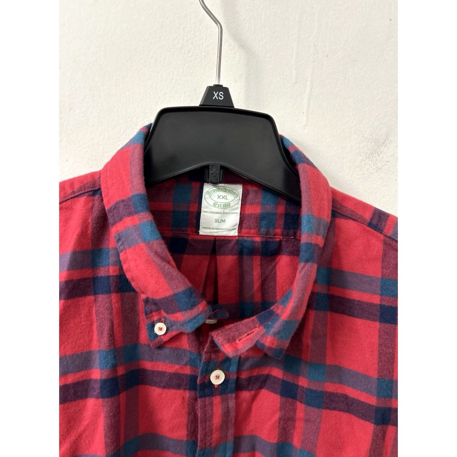 Brooks Brothers Brooks Brothers Original Polo Shirt Mens 2XL Red Plaid Flannel Button-Down NWT Slim Long Sleeve Casual Size US XXL / EU 58 / 5 - 6 Thumbnail