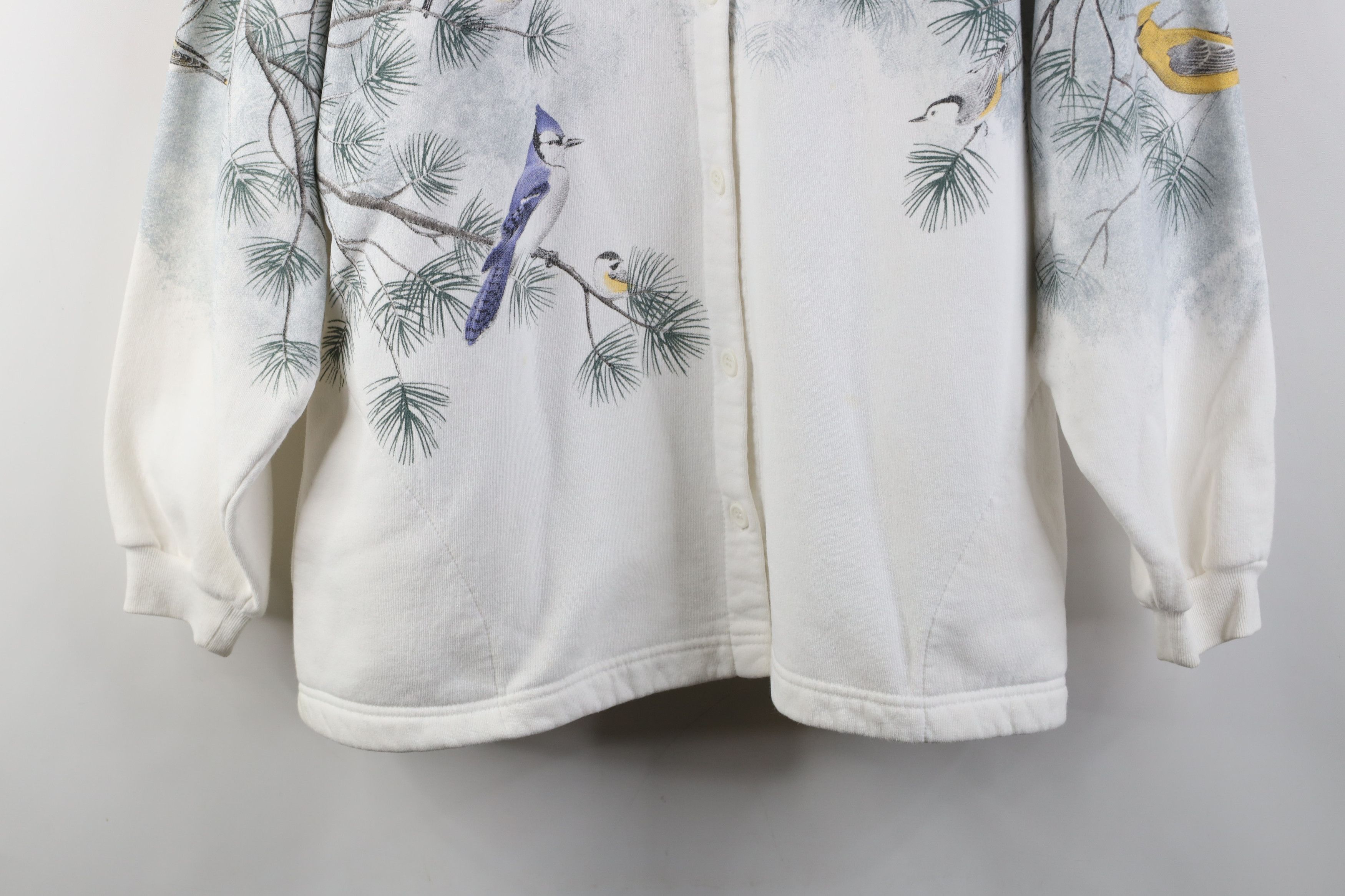 Vintage Vintage 90s Winter Birds Christmas All Over Print Sweatshirt Size L / US 10 / IT 46 - 3 Thumbnail