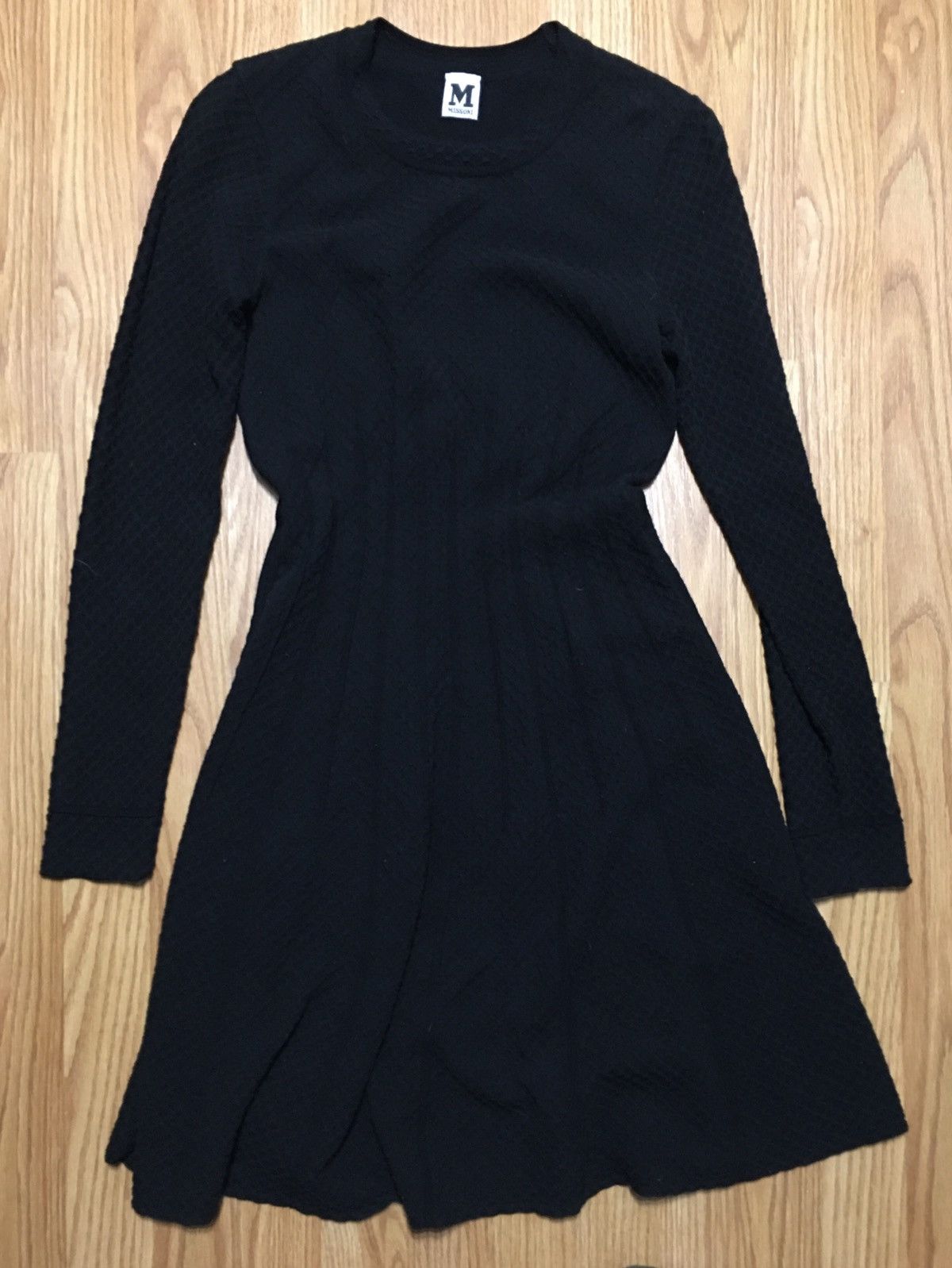Missoni MISSONI Black Jacquard Wool Viscose Womens Dress Size S / US 4 / IT 40 - 6 Thumbnail