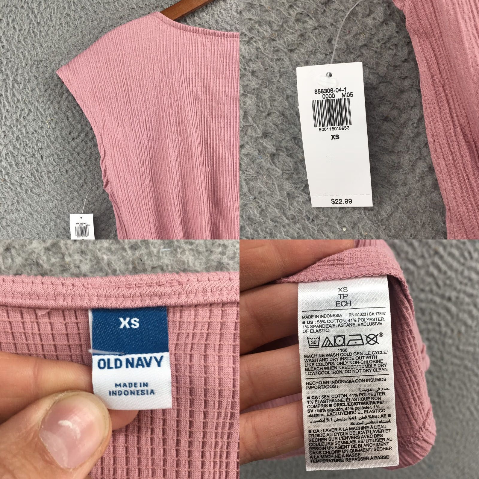 Old Navy Old Navy Blouse Tops Womens XS Pink Vneck Sleeveless Gartered Pullover Casual NEW Size XS / US 0-2 / IT 36-38 - 8 Thumbnail