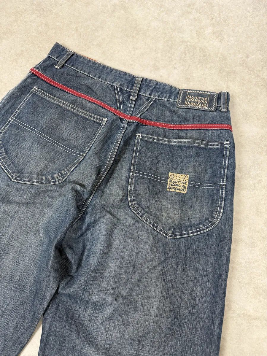 Marithe + Francois Girbaud 2000s Marithé + François Girbaud Blue Distressed Rebel Denim Jeans Size US 32 / EU 48 - 3 Thumbnail