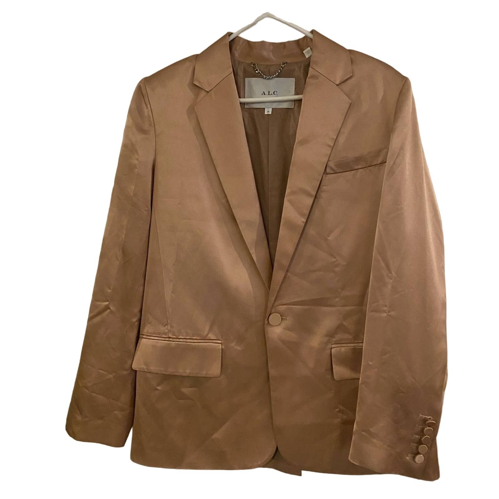 A.L.C. A.L.C. single-breasted satin blazer SZ.10 NWOT Champagne Size L / US 10 / IT 46 - 2 Thumbnail