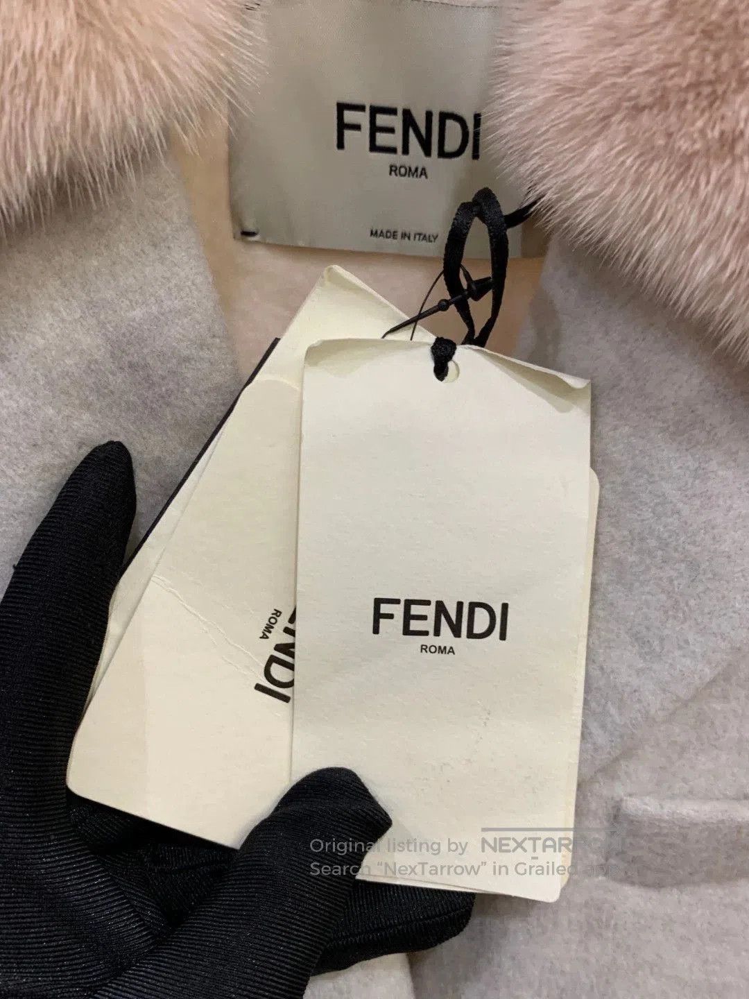 Fendi FENDI Gray Pink Fur Pocket Coat. Size US XS / EU 42 / 0 - 3 Thumbnail