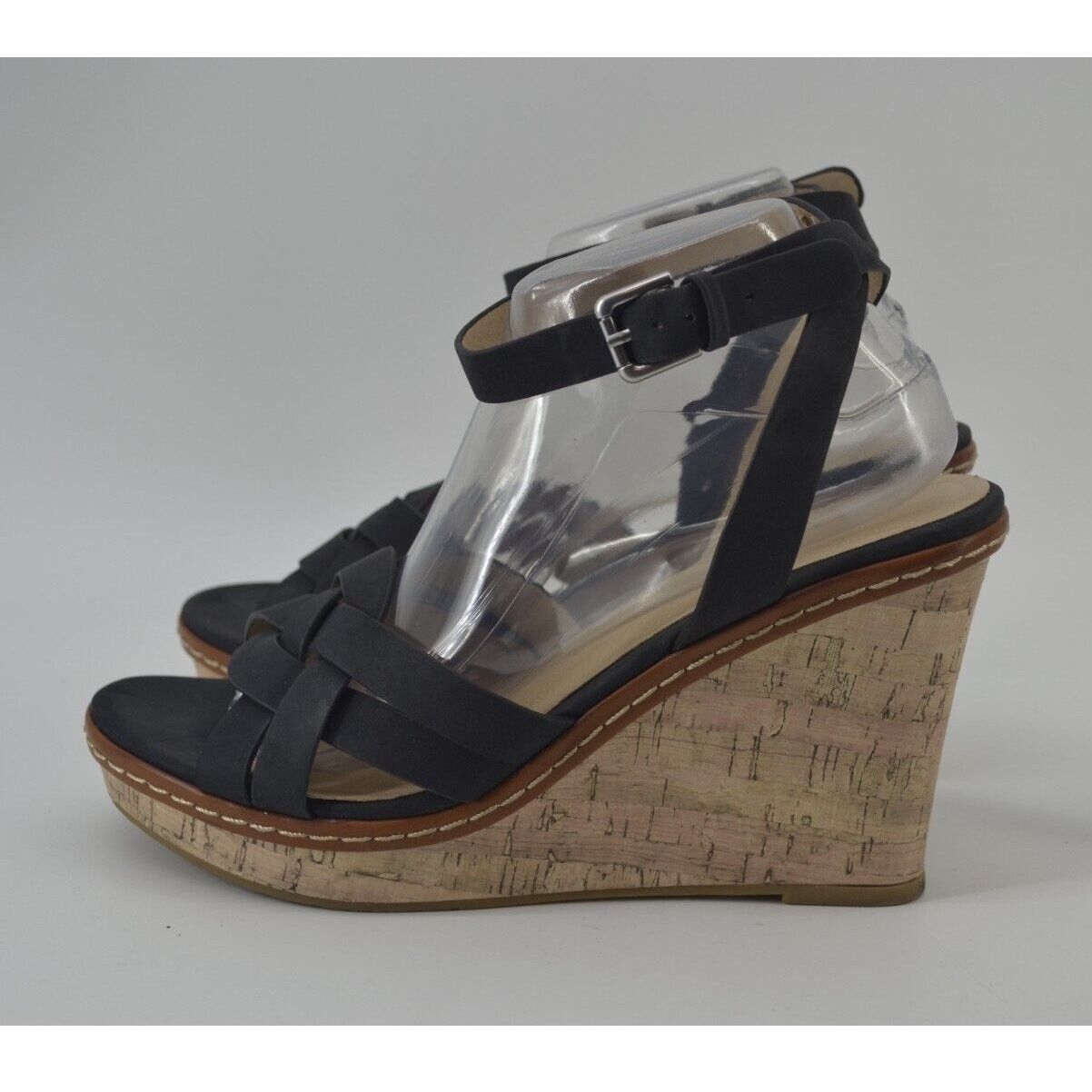 Other CL Laundry Womens Size 10 Black Faux Leather Open Strappy Size US 10 / IT 40 - 13 Thumbnail